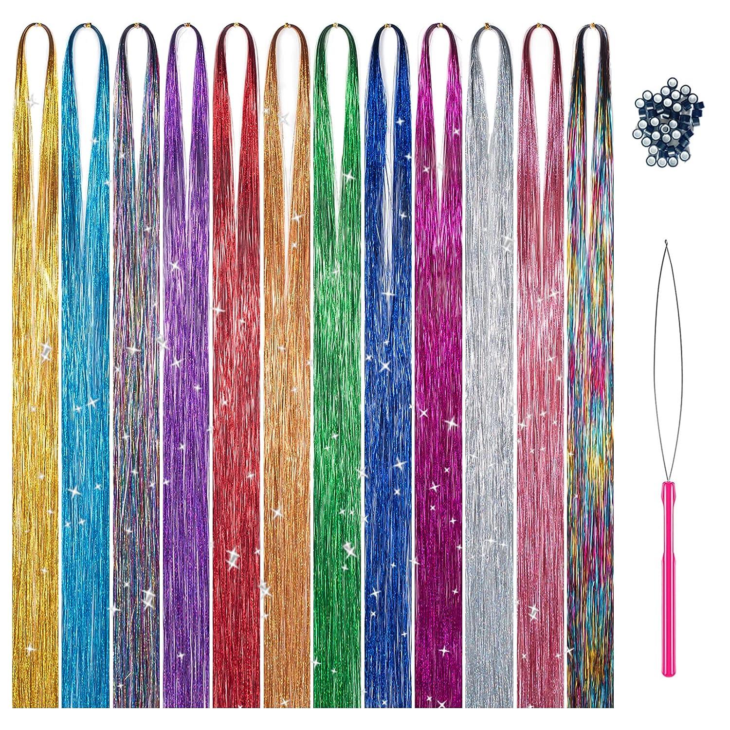 Sparkling Fairy Hair Tinsel Kit 47 Extensions with Tool 2280