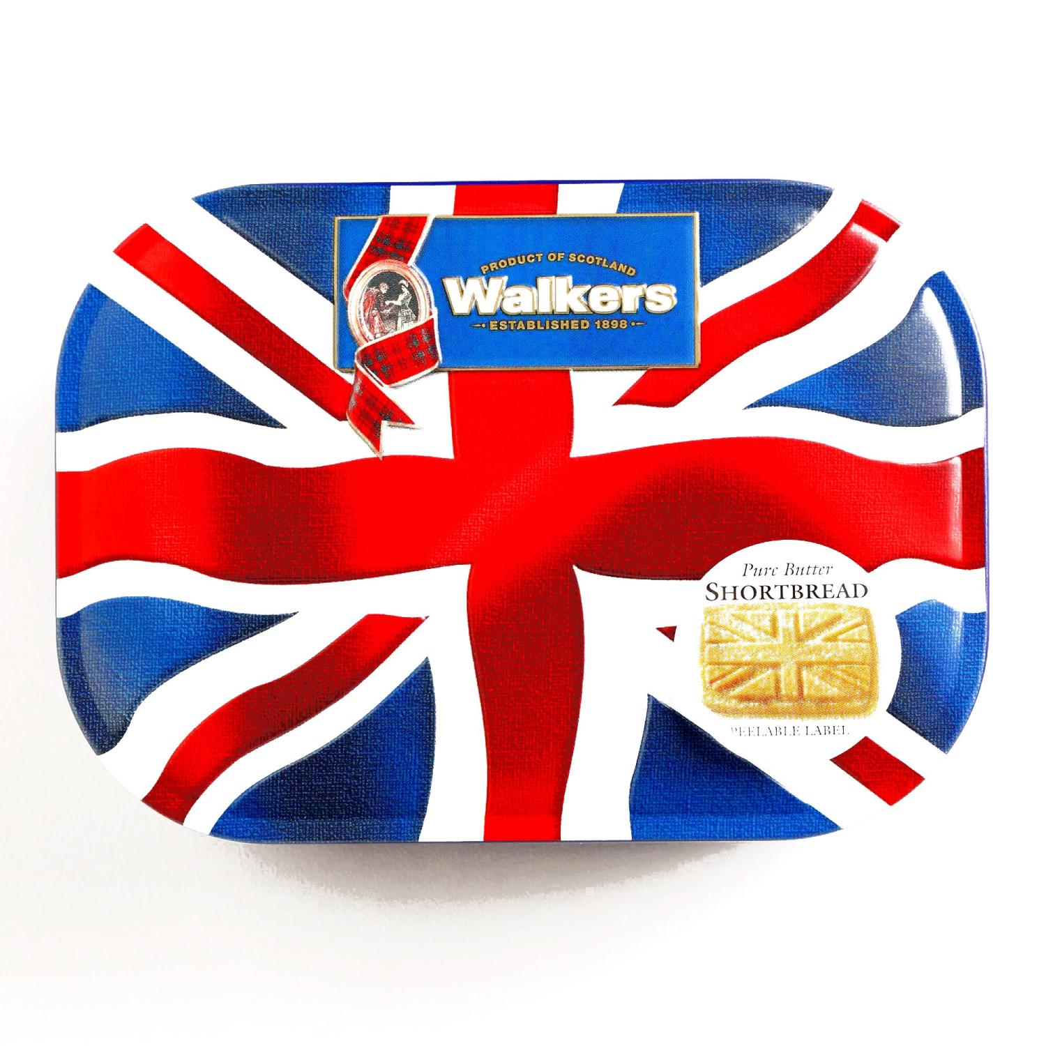 Walkers Shortbread Union Jack Cookie Tin 4.2 ounce each Traditional