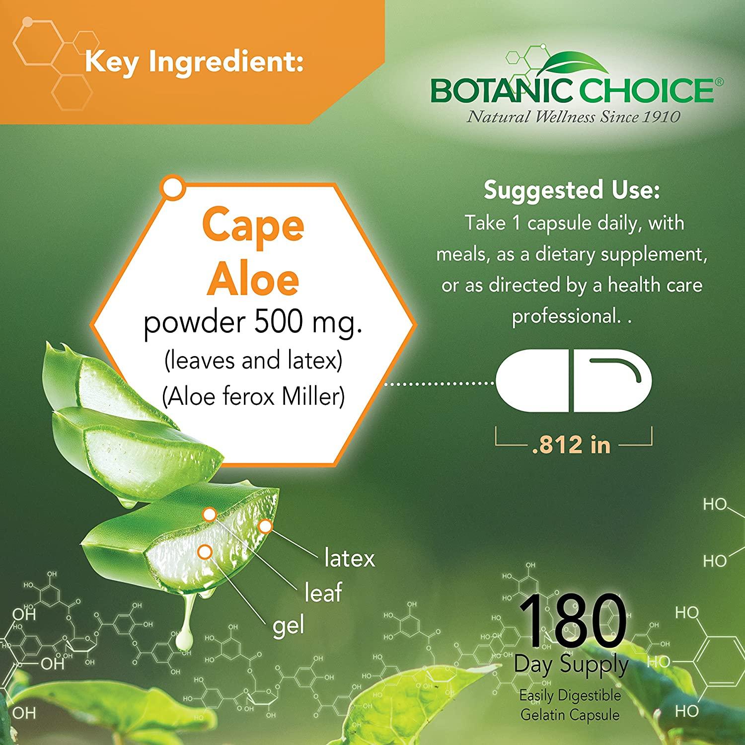 Botanic Choice Aloe Vera Supplement 500mg - 180 Count Capsules | Digestive  Health Support | Gluten-Free, Non-GMO | Buy Now with Express International  Delivery | GoSupps.com