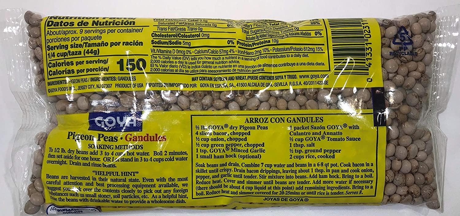 Goya Pigeon Peas 14 oz Gandules pack of 6, 14 oz bags
