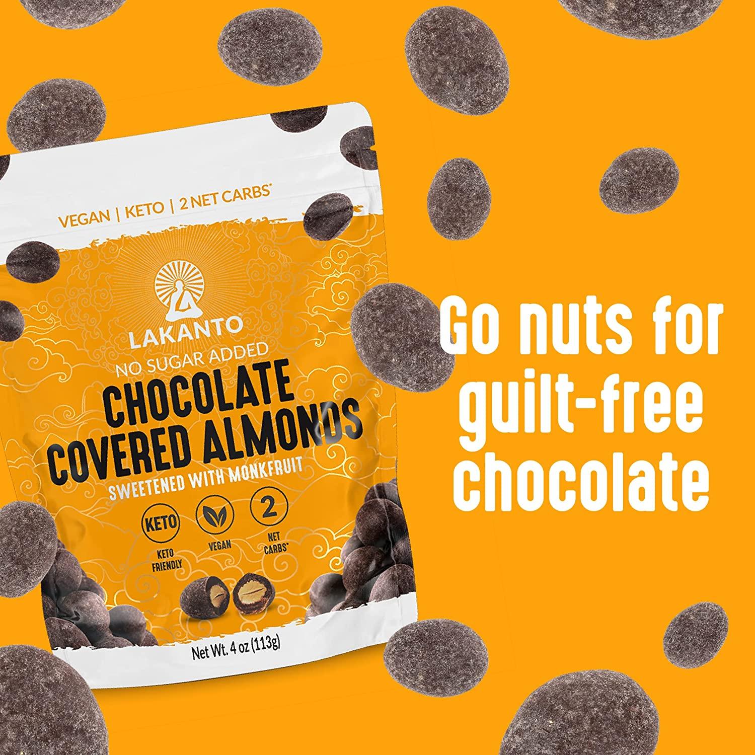 Lakanto Chocolate Covered Almonds Sweetened with Monk Fruit Sweetener