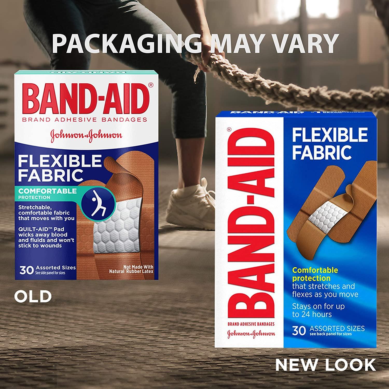 Band-Aid Brand Flexible Fabric Adhesive Bandages for Comfortable Flexible  Protection & Wound Care of Minor Cuts & Scrapes, with Quilt-Aid Technology  to Cushion Painful Wounds, Assorted Sizes, 30 ct