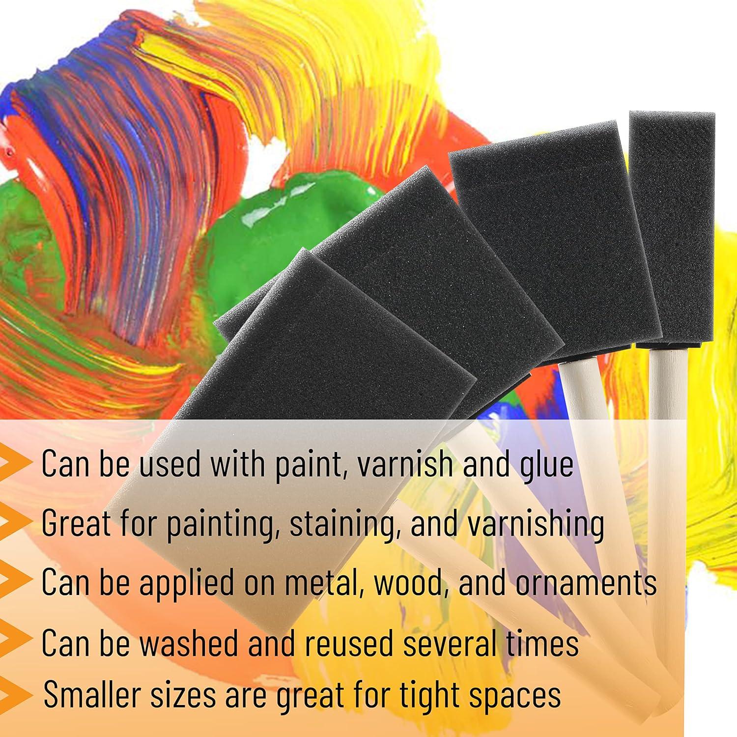 Bates Foam Paint Brushes Assorted Sizes 20 Pack Sponge Paint Brush