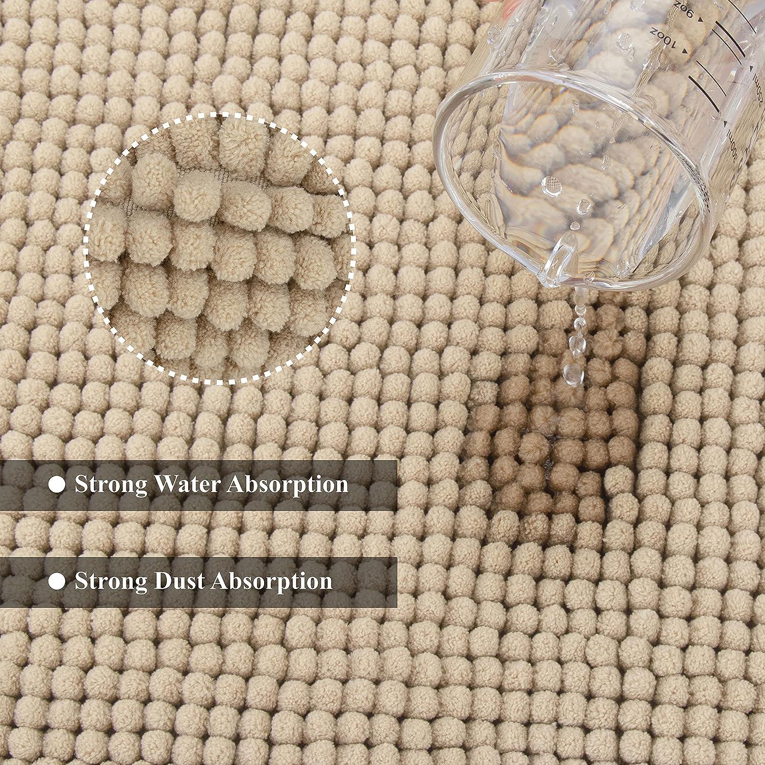 Extra Long Bath Mat Non Slip Washable Water Absorbent Thick Large Bathroom  Rug