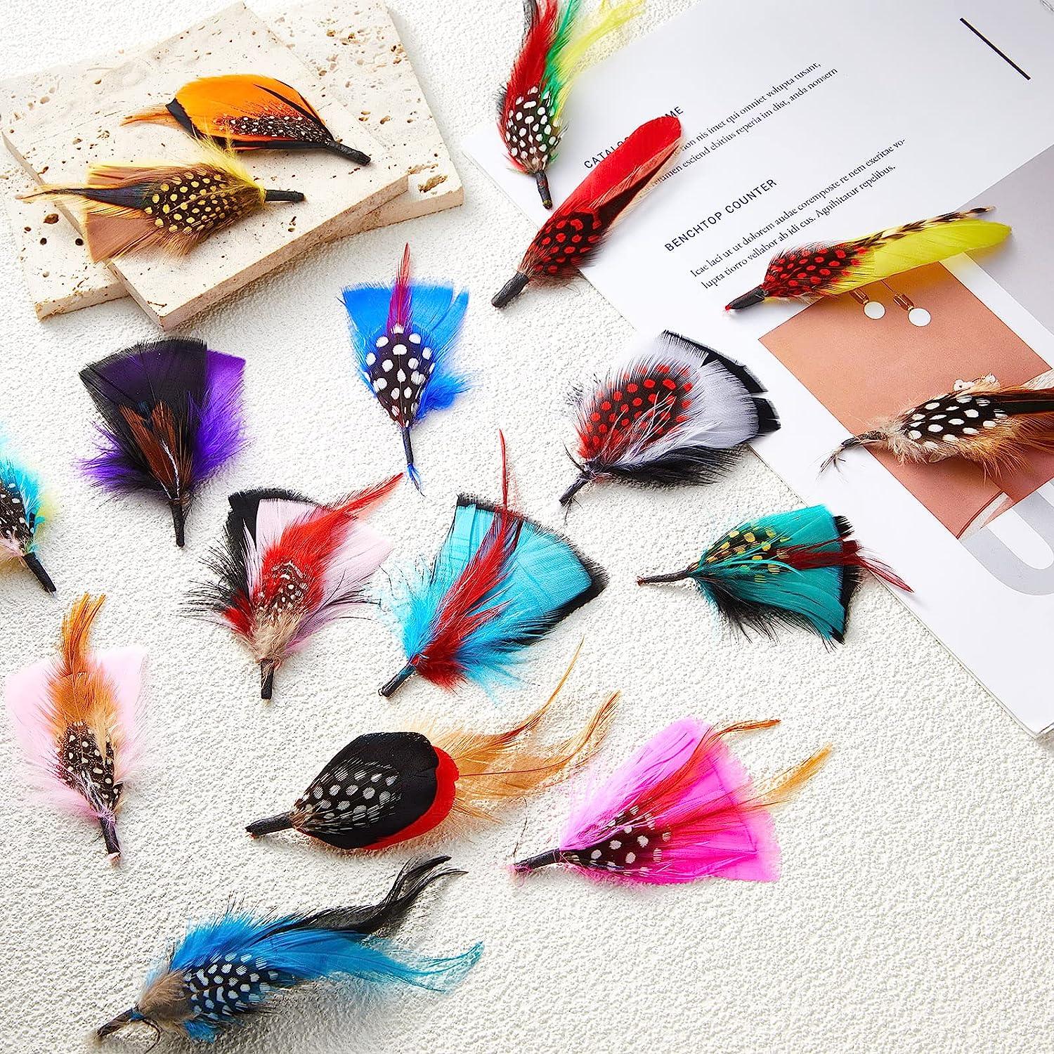 Kenning 39 Pcs Hat Feathers Assorted Feathers for Fedora Hats Colorful Real  Feathers for DIY Craft Christmas Decorations Men Women approx. 8-10 cm