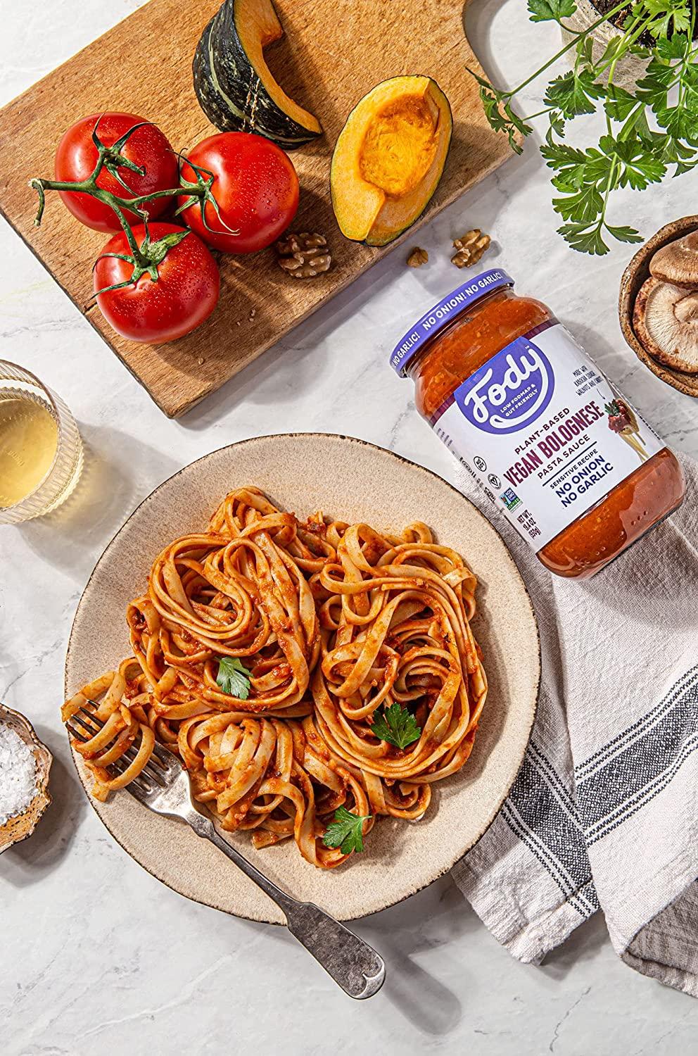 Fody Foods Pasta Sauce PlantBased Vegan Bolognese Sauce Low FODMAP
