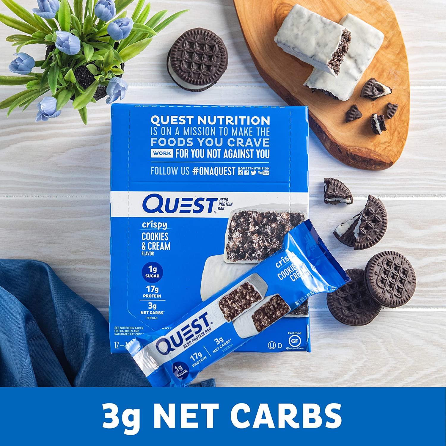 Quest Nutrition Cookies & Cream Hero Bar 12 Count Cookies And Cream