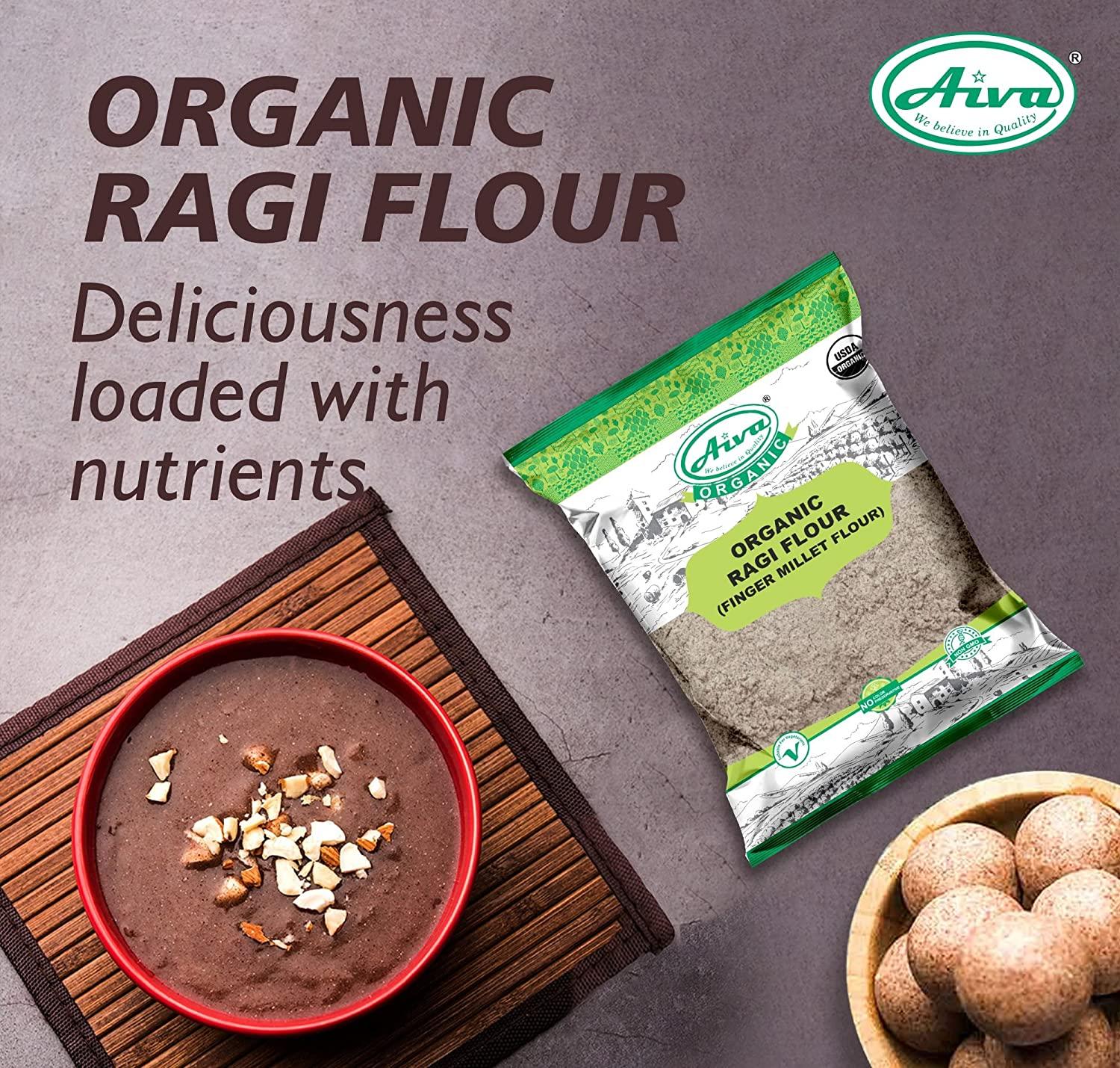 Aiva Organic Finger Millet Flour Ragi Flour 2 lb