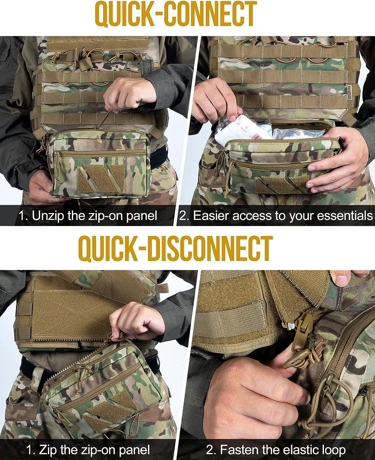 OneTigris PLUS1S Dump Pouch, Drop Admin Pouch Tactical Fanny Pack  Hook-and-Loop Add-on Tool Pouch IFAK Med Pouch for Tactical Vest Chest Rig  Multicam