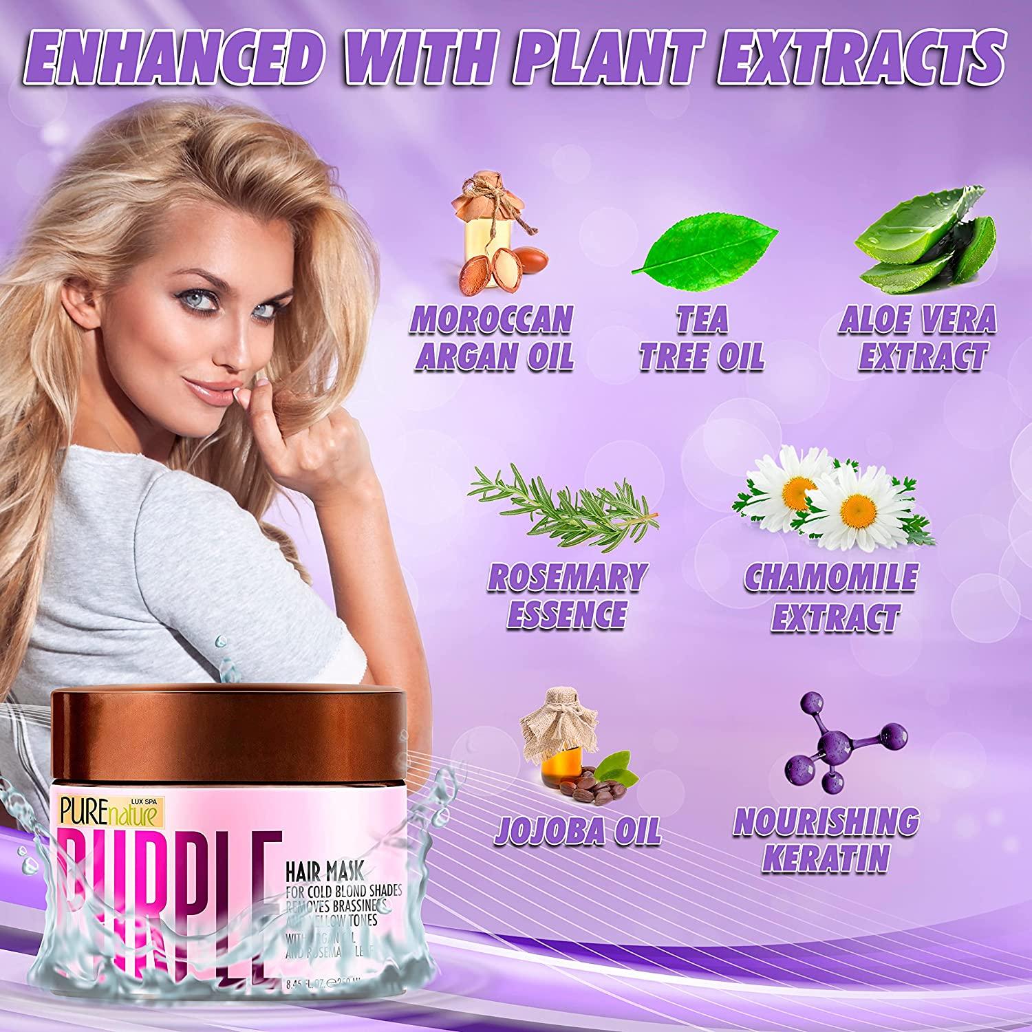 Purple Hair Mask for Bleached and Blonde Hair Deep Conditioning Treatment for Women to Remove