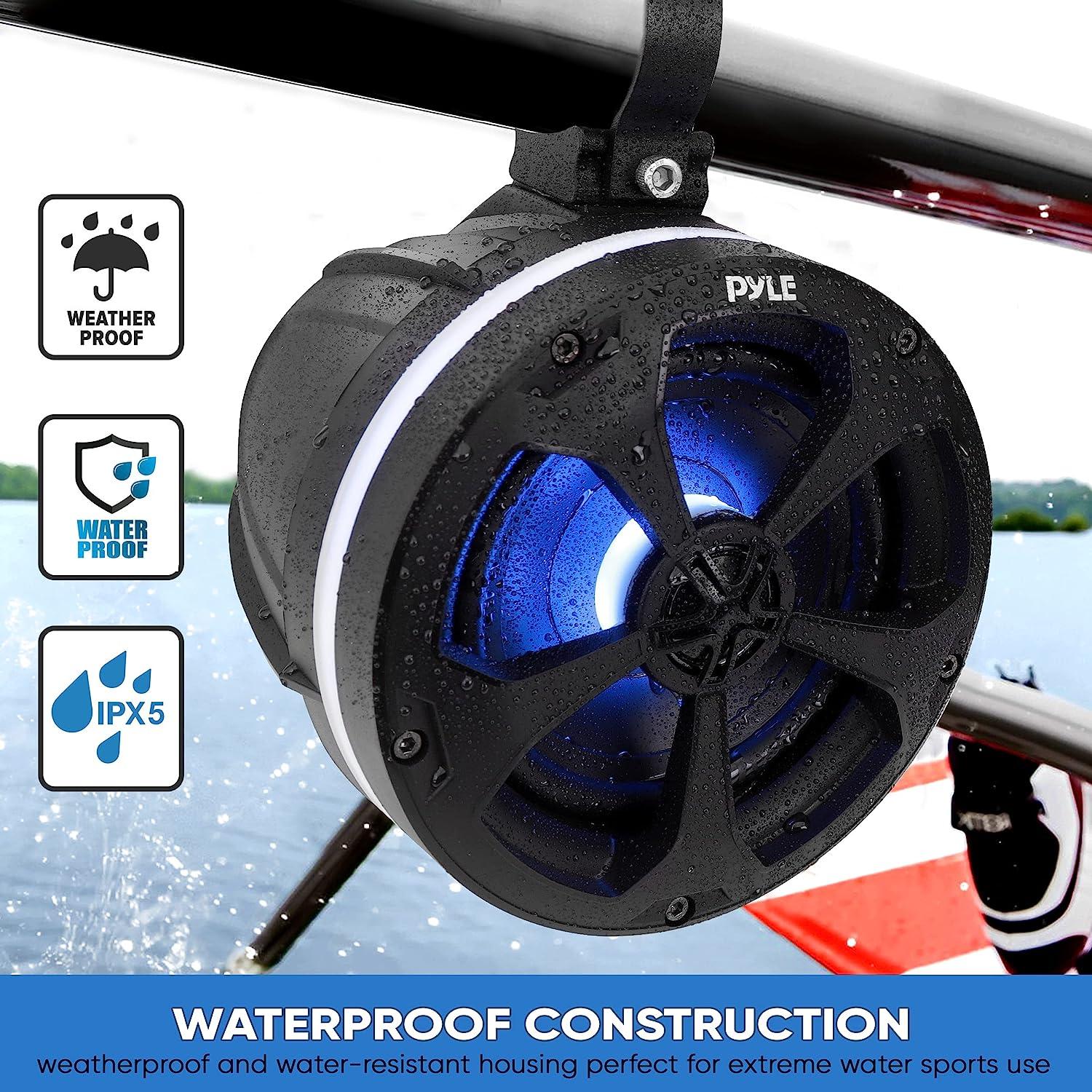 Pyle Waterproof Off-Road Speakers - 40W Marine Grade Passive Woofer Sound System Full Range Outdoor Audio Stereo Speaker for Motorcycle, Car, ATV, 4x4
