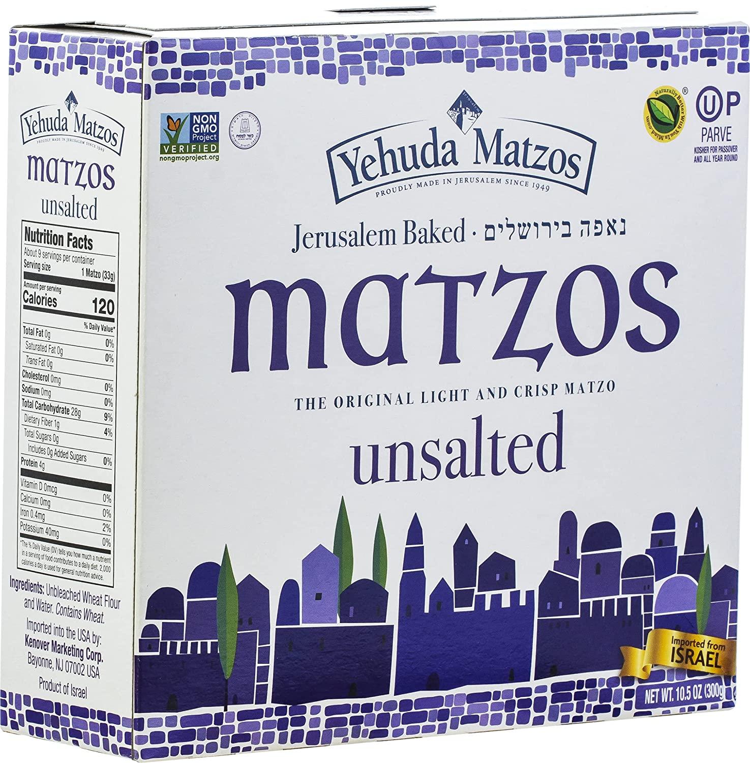 Yehuda Jerusalem Baked Unsalted Matzo 10.5 oz (Pack of 1) Buy Now