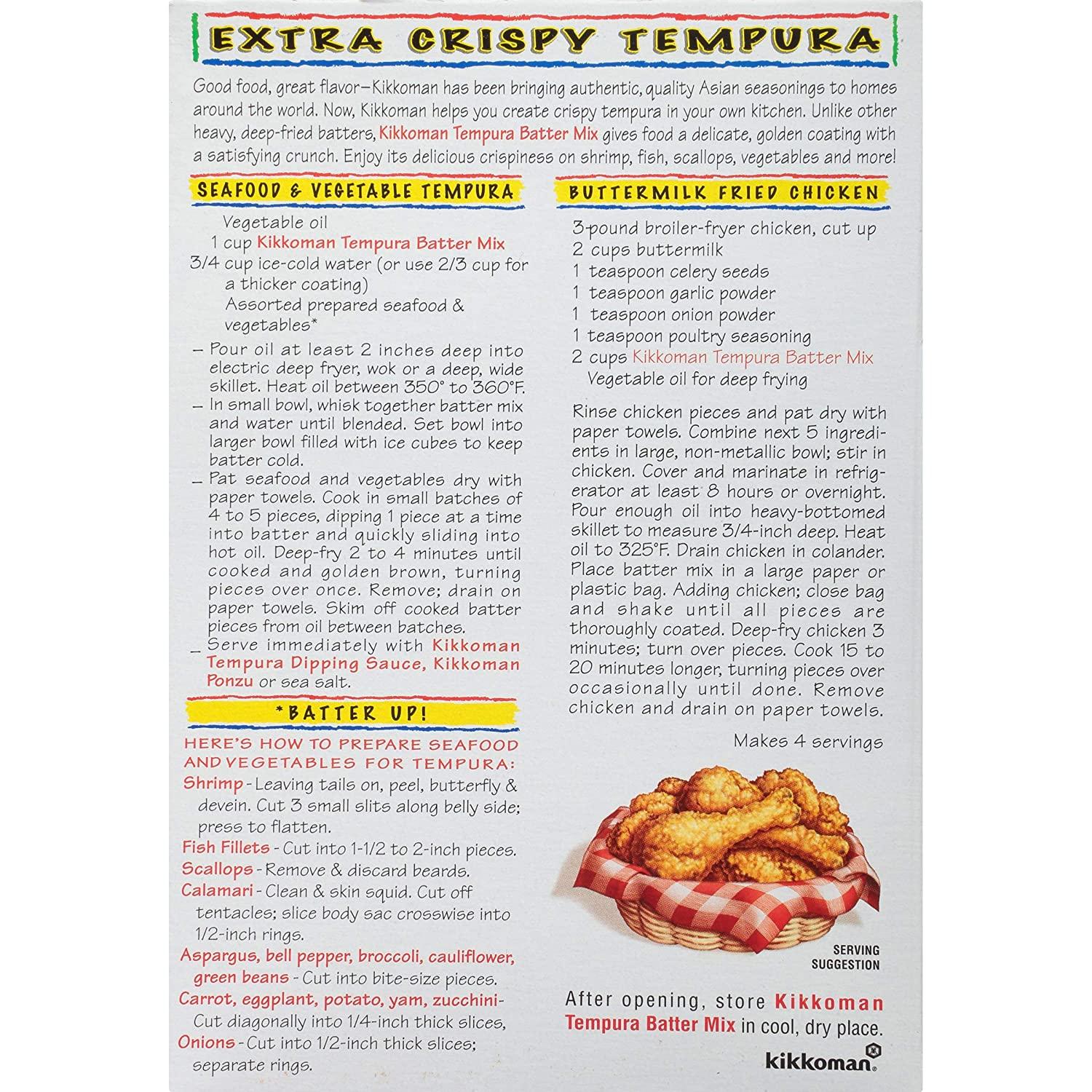 Kikkoman Mix Tempura Batter,Extra crispy, net wt 10 oz,pack of 2 10