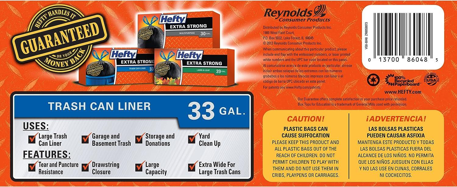 Hefty strong shop 33 gallon