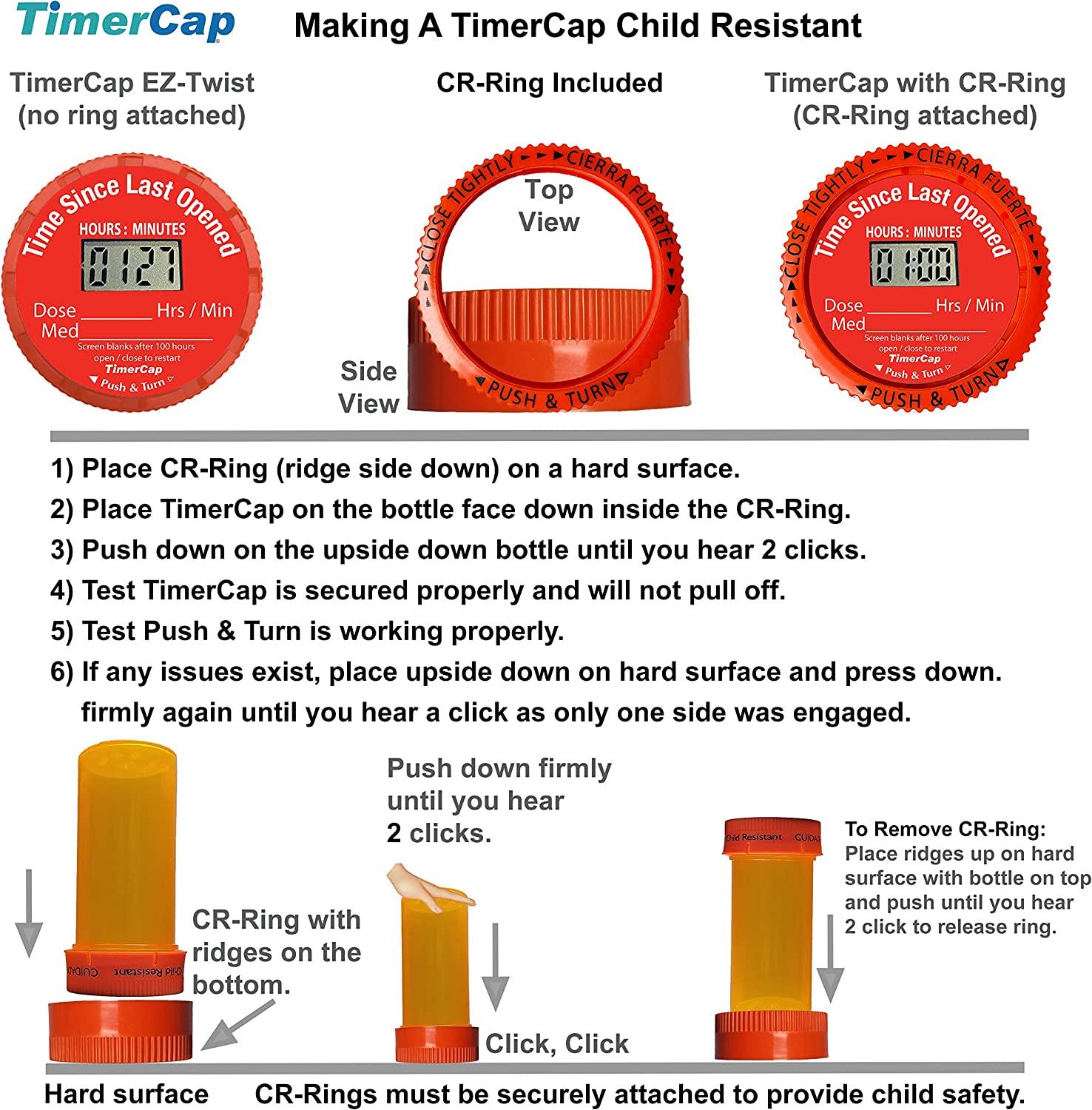 TimerCap Smart Pill Bottle Cap Builtin Stopwatch Medication Reminder