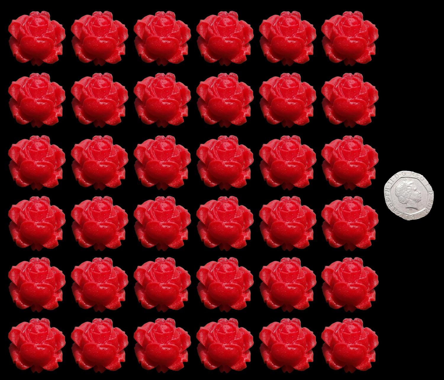 Red Rose Edible Cupcake Toppers, Edible Flowers Cake Decorations - View #11