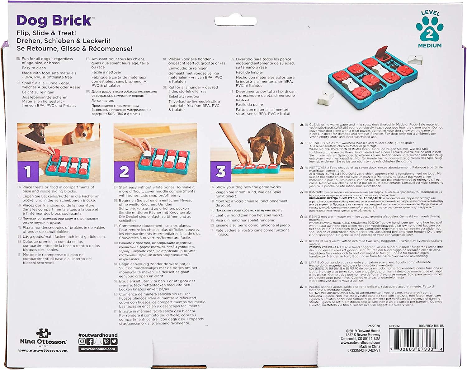 Outward Hound Nina Ottosson Brick Interactive Puzzle Game Dog Toy