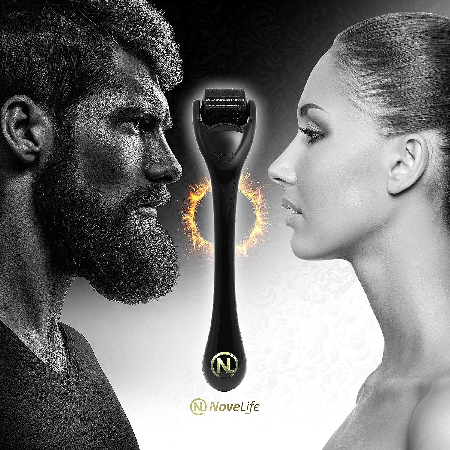 NoveLife 0.3mm Microneedle Derma Roller Kit for Face, Body, Hair