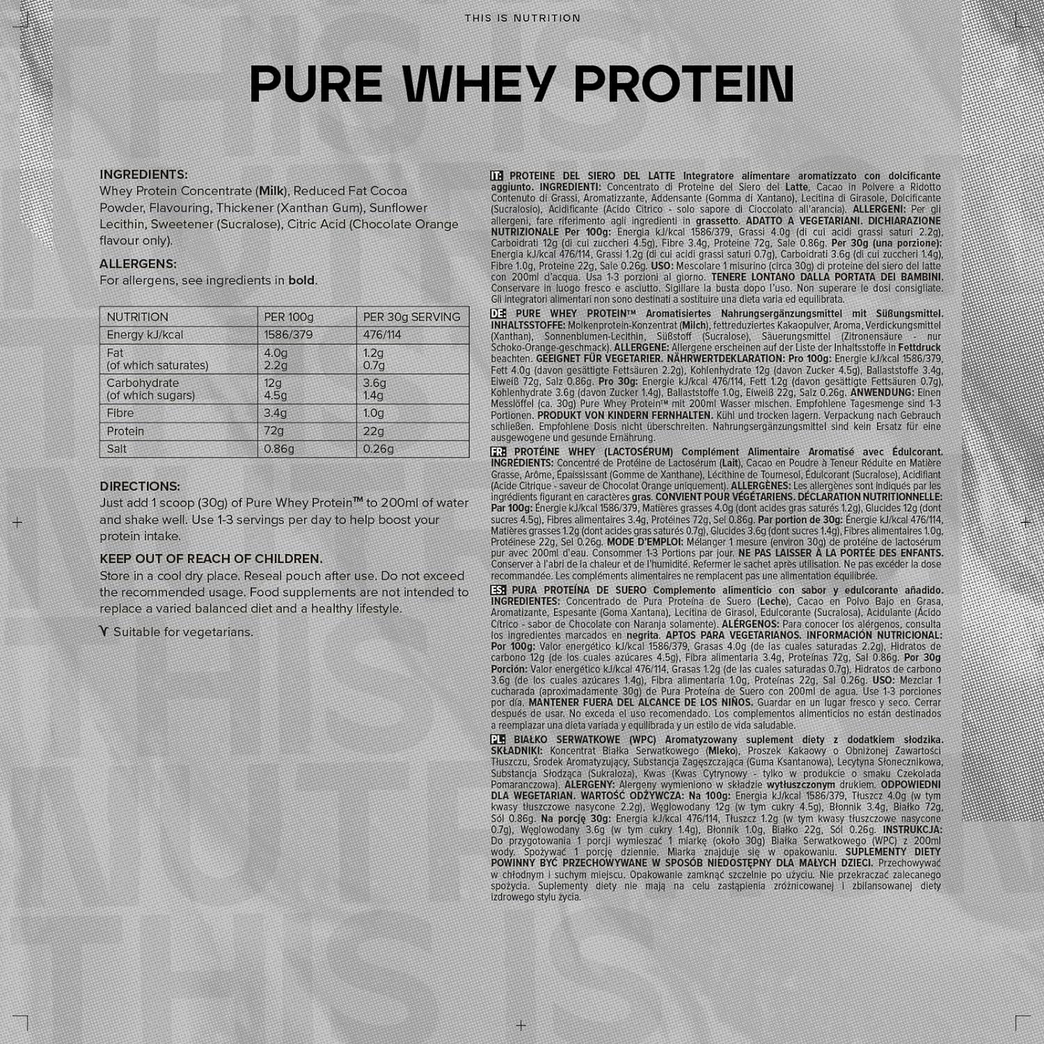 Bulk Pure Whey Protein Powder Shake Chocolate 1 kg Packaging May Vary