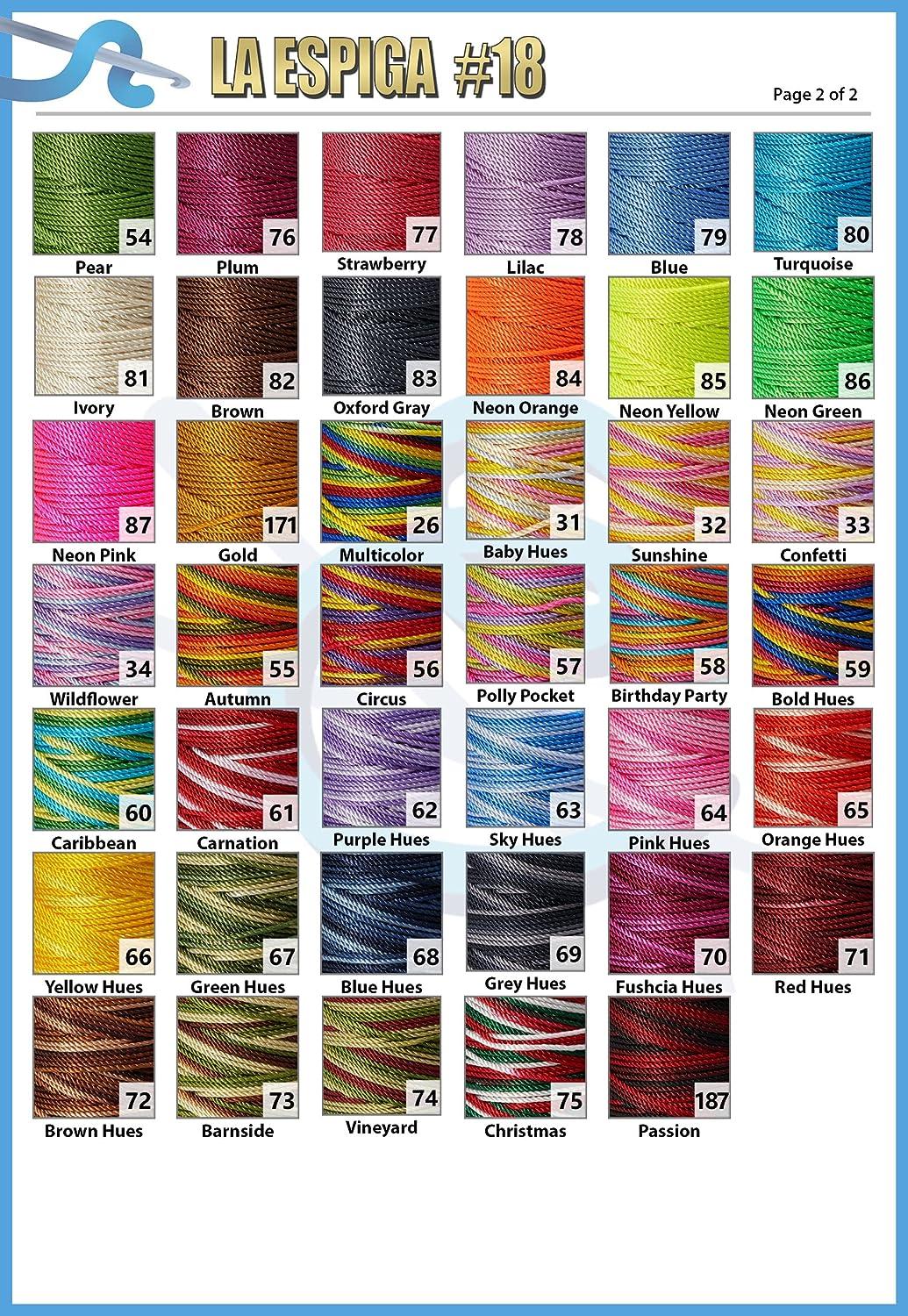 La Espiga No.18 100% Nylon Omega, Crochet Thread, Thread for Crafts, Nylon  for Knitting and Crochet, Nylon Thread, String Cord for Crochet 