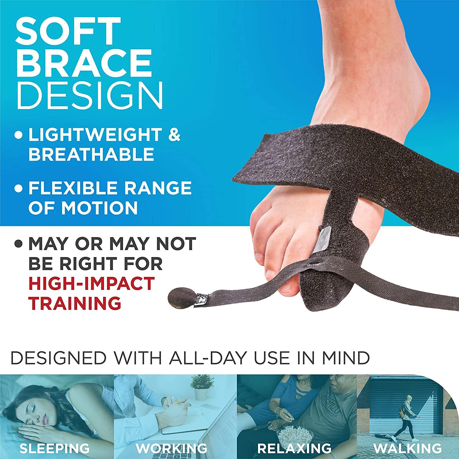 BraceAbility Turf Toe Brace for Right Foot Support Splint with Straps