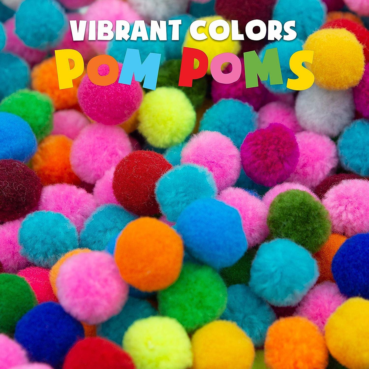 1000 Pieces 1 Inch Pom Poms for Crafts 10 Assorted Colors Separated by Bag  Pom Poms Best Puff Balls