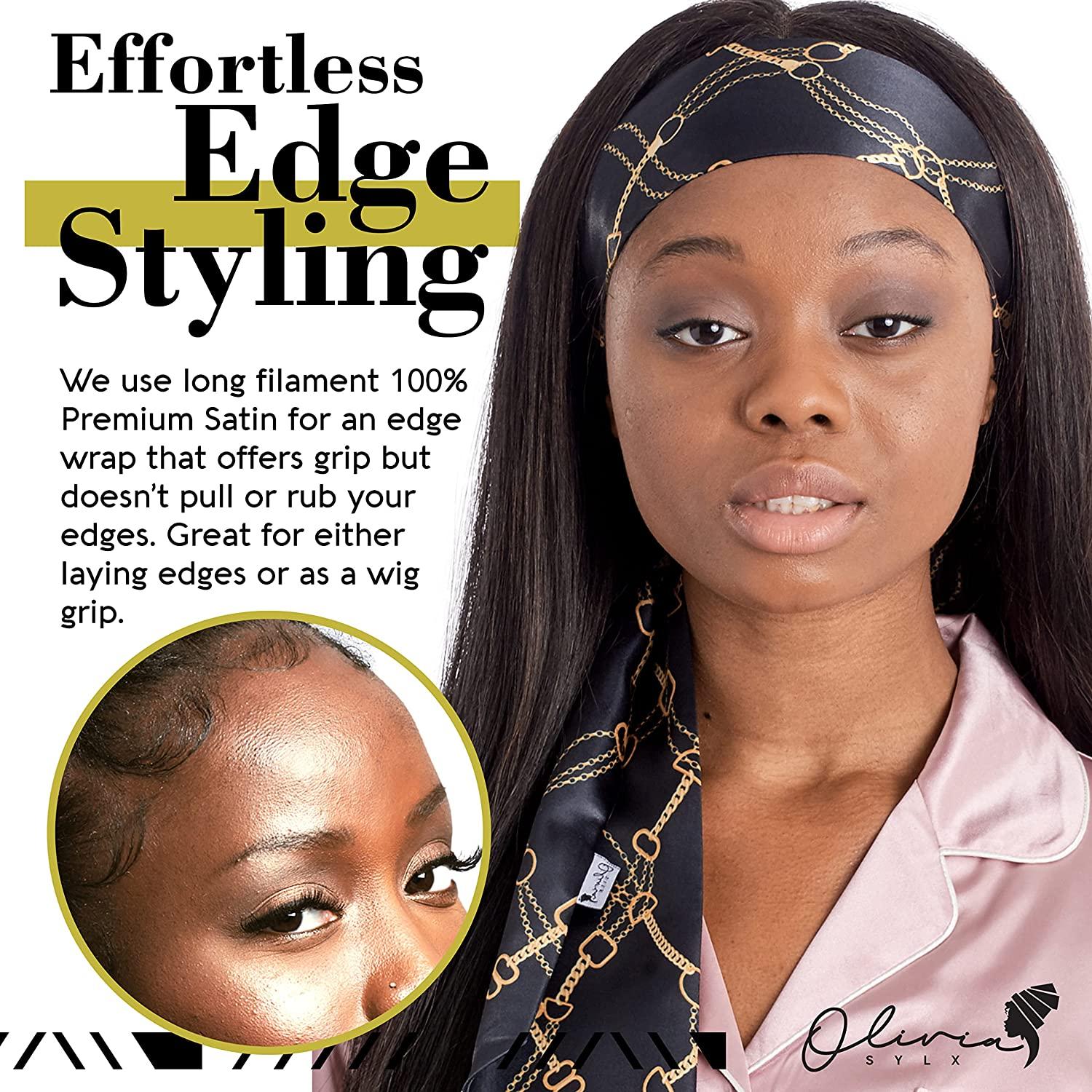 Edge Scarf for Women Satin Head Wrap for Laying Edges for Natural