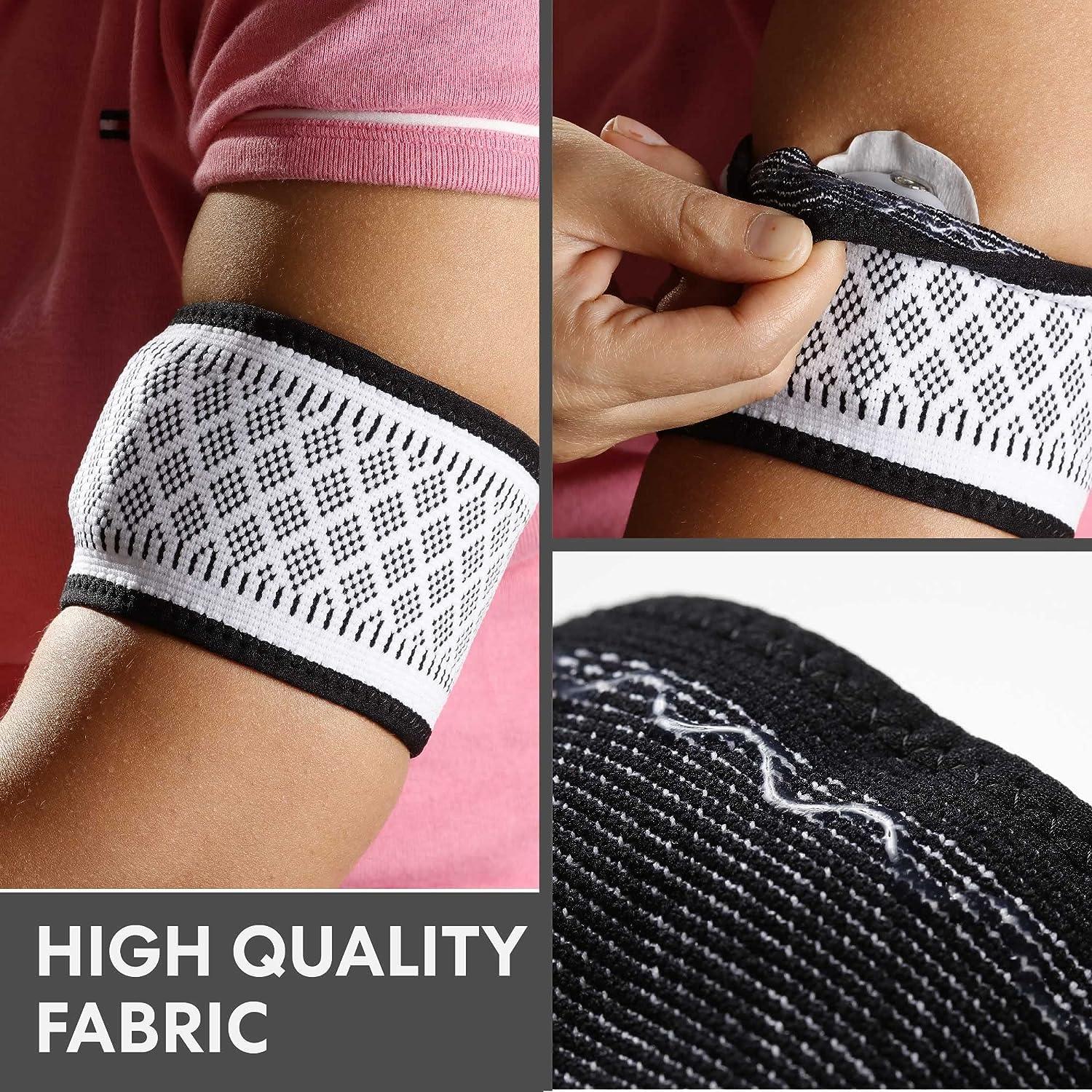 Diabetes Arm Band for Insulin Pod Monitoring Systems White LXL Protects Omnipod,