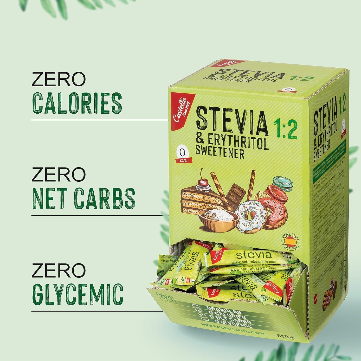 Castello since 1907 Stevia + Erythritol 12 Sweetener 204 sachets