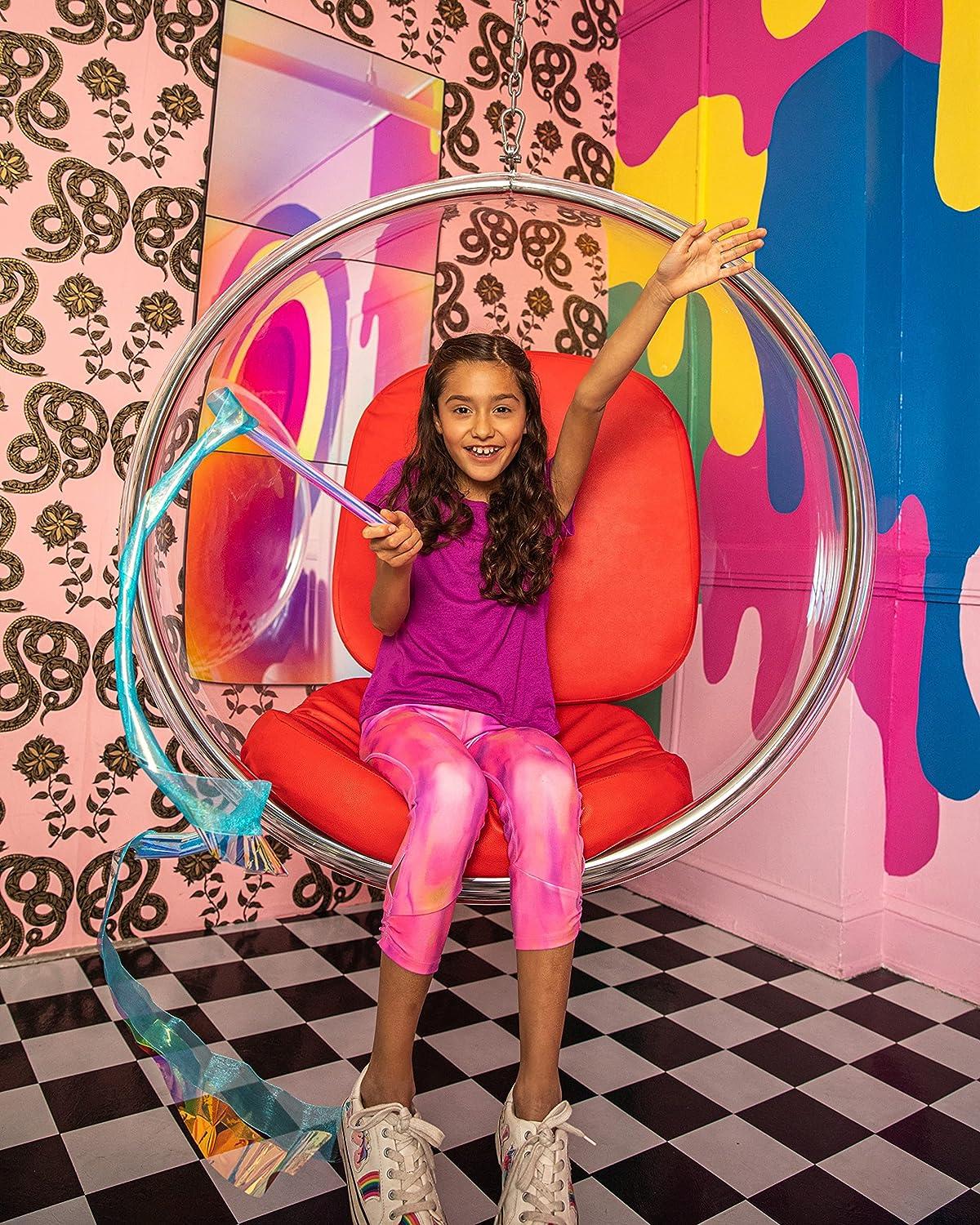 KESS Light up Ribbon Twirler, Ribbon Streamer Wand, Rhythmic Gymnastic Ribbon Baton, Light Dance