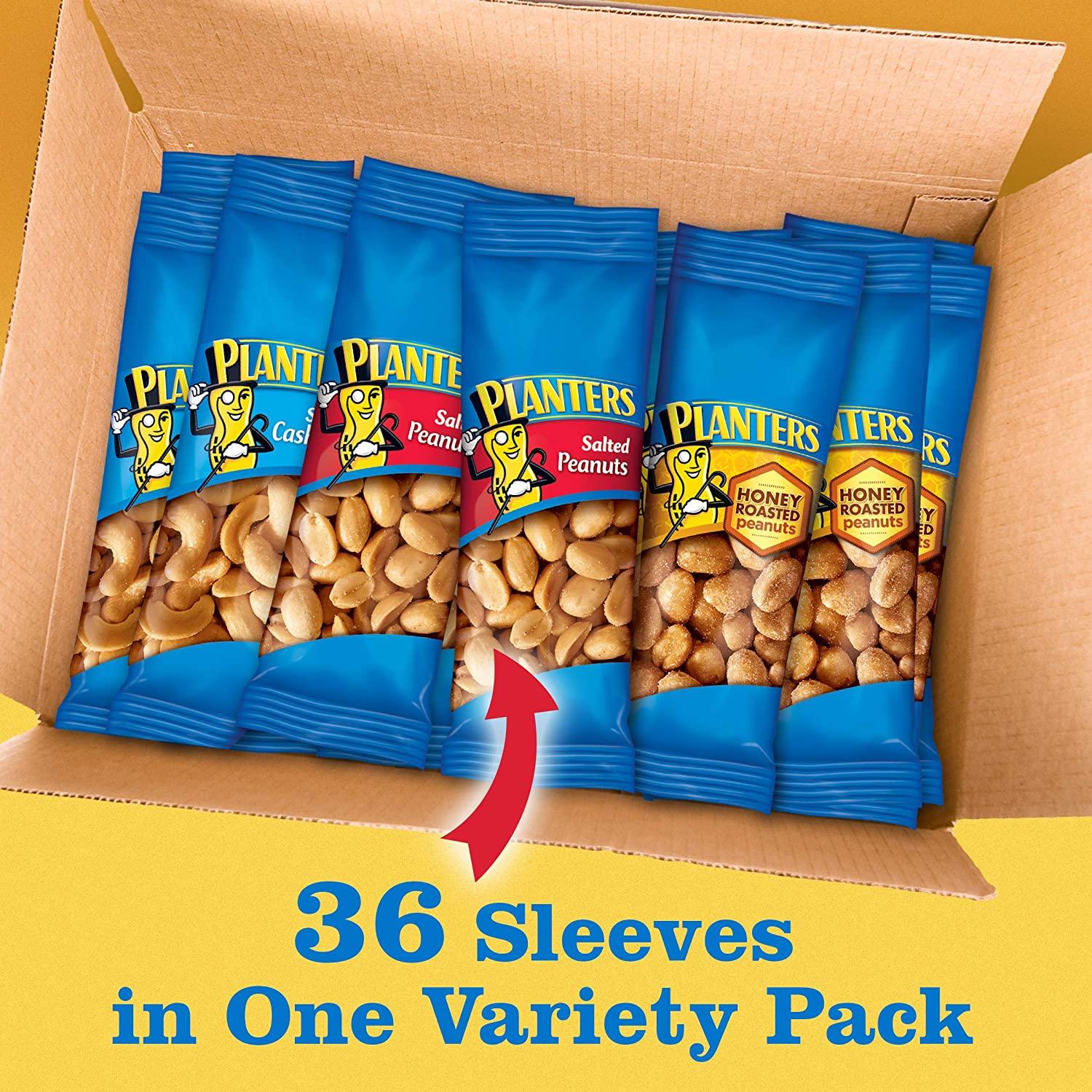 PLANTERS Variety Packs (Salted Cashews Salted Peanuts & Honey Roasted