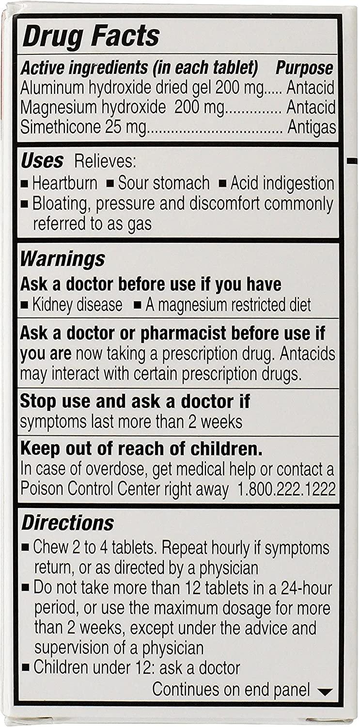 Gelusil Antacid & Anti Gas Tablets for Heartburn Relief, Acid Reflux, Bloating and Gas, Cool