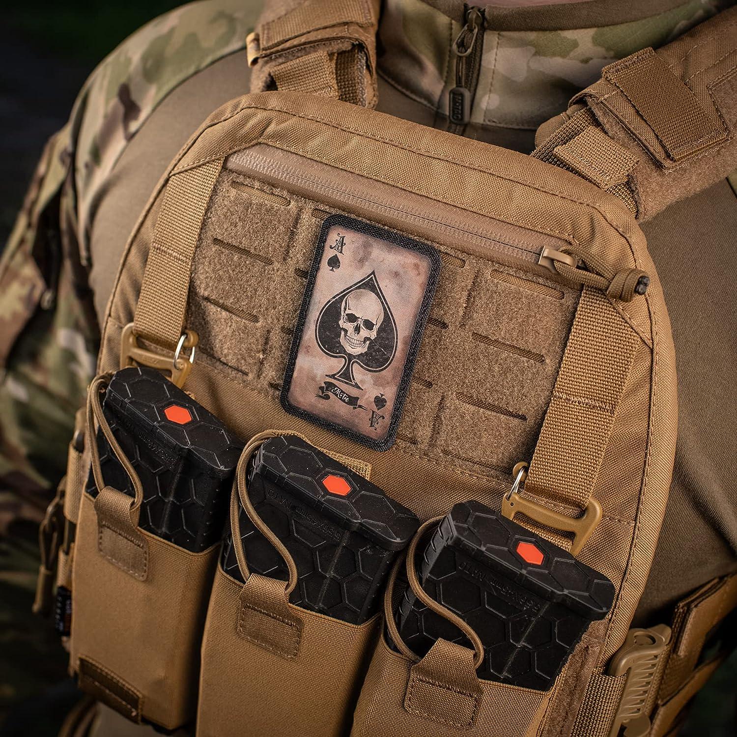 1PC IR Ace of Spades Death Card Tactical Reflective Patches Hook Fasteners Glow in the dark badges Applique - 15