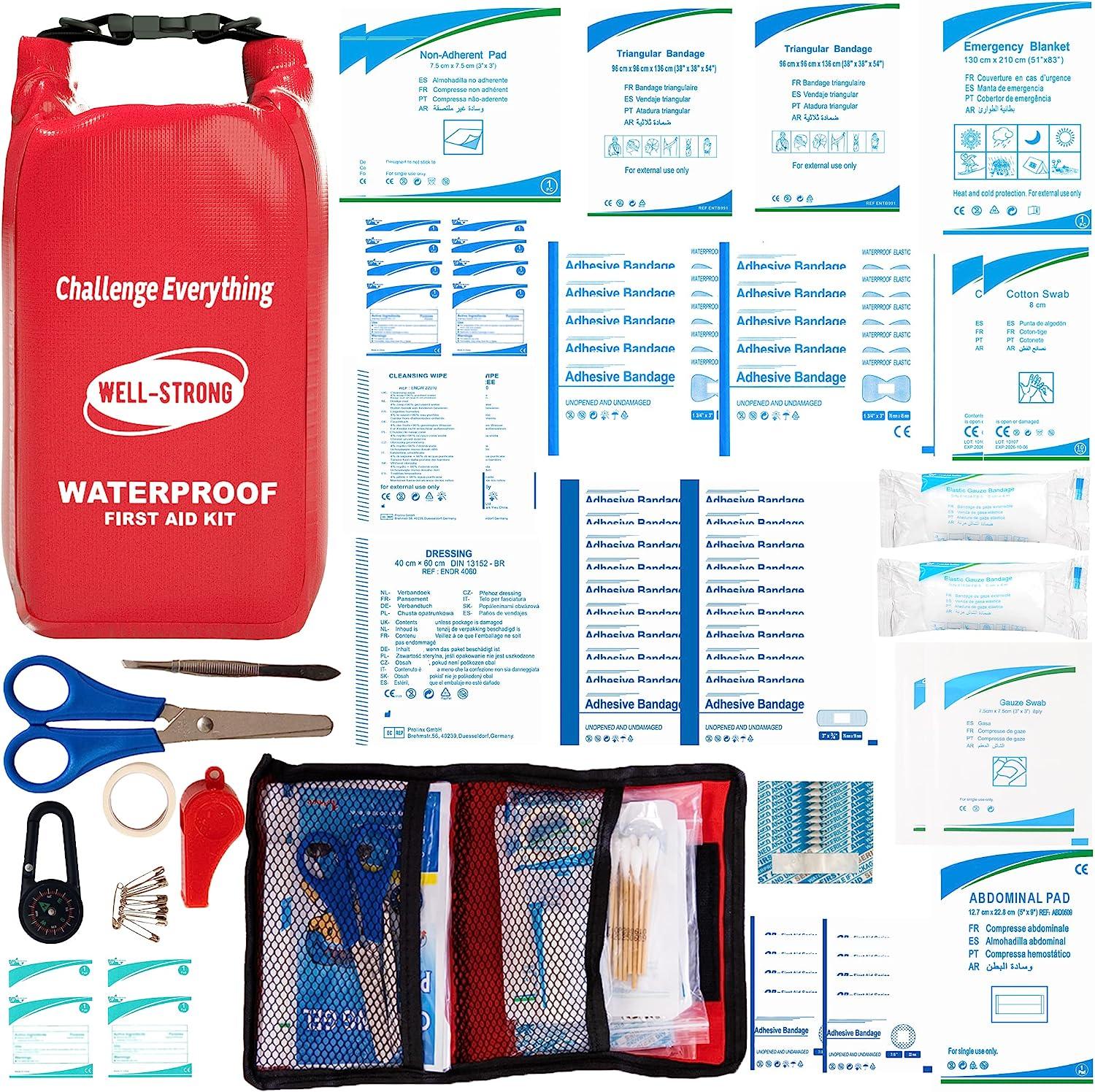 WELLSTRONG Waterproof First Aid Kit Roll Top Boat Emergency Kit for