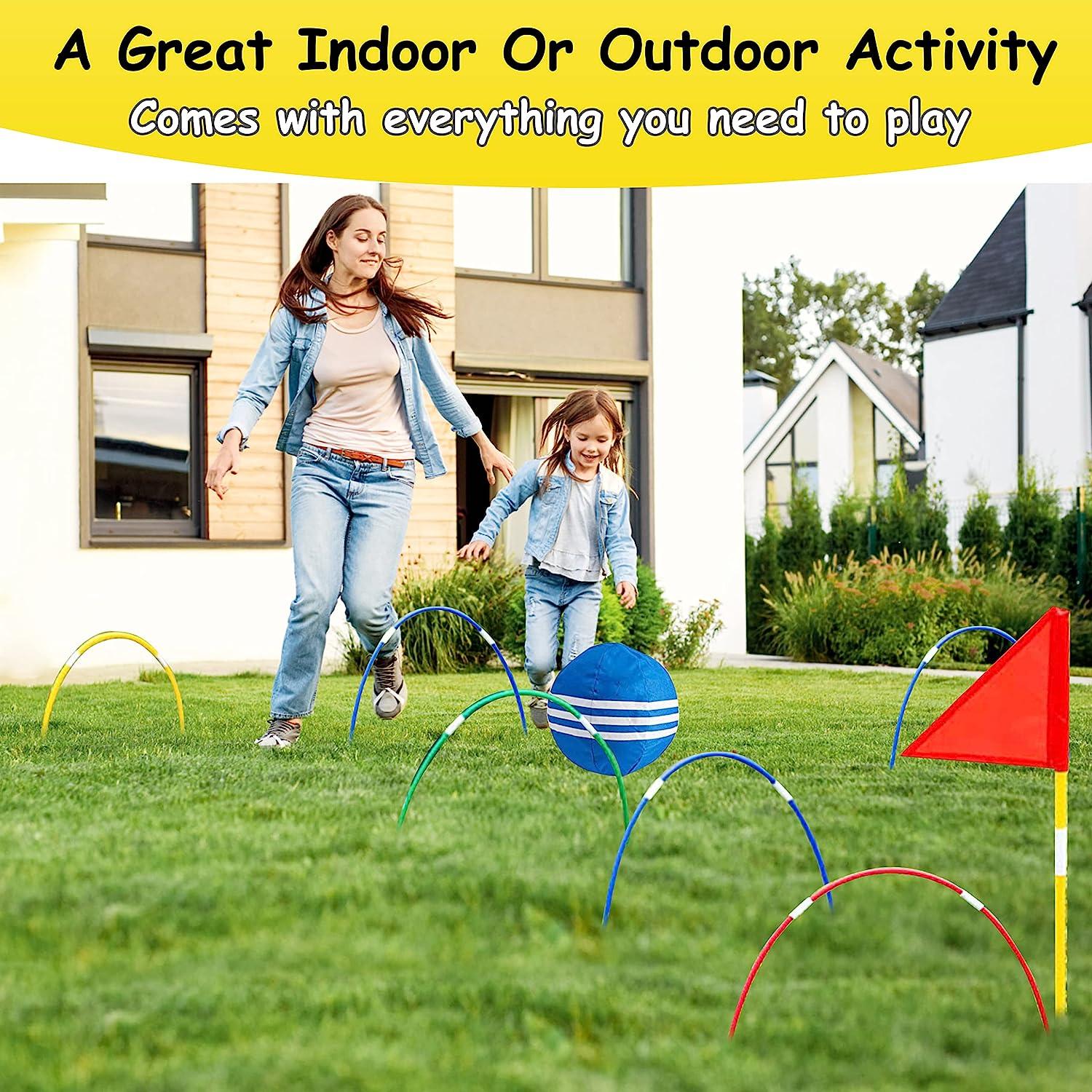 Kovot Giant Kick Croquet Game Set Includes Inflatable Croquet Balls