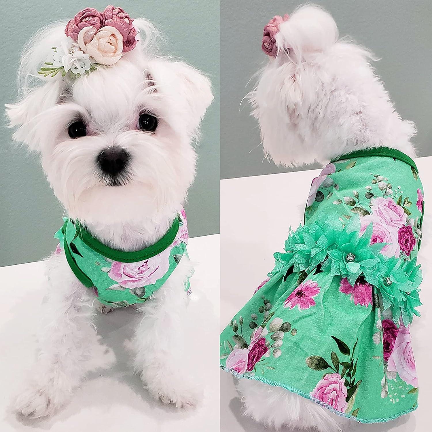 Dog Dresses For Women Dog Princess Dress - Summer Cotton Sundress With Bow  For Small Dogs (Yorkie, Chihuahua), Lightweight & Breathable