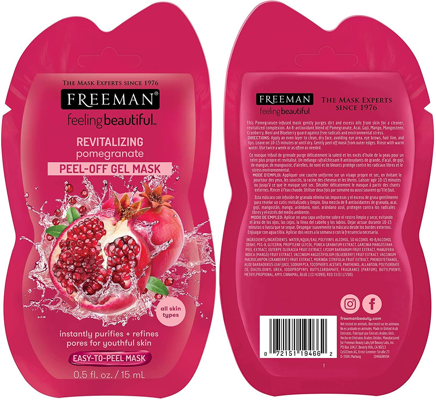 Revitalizing Pomegranate Peel-Off Gel Mask – Freeman Beauty
