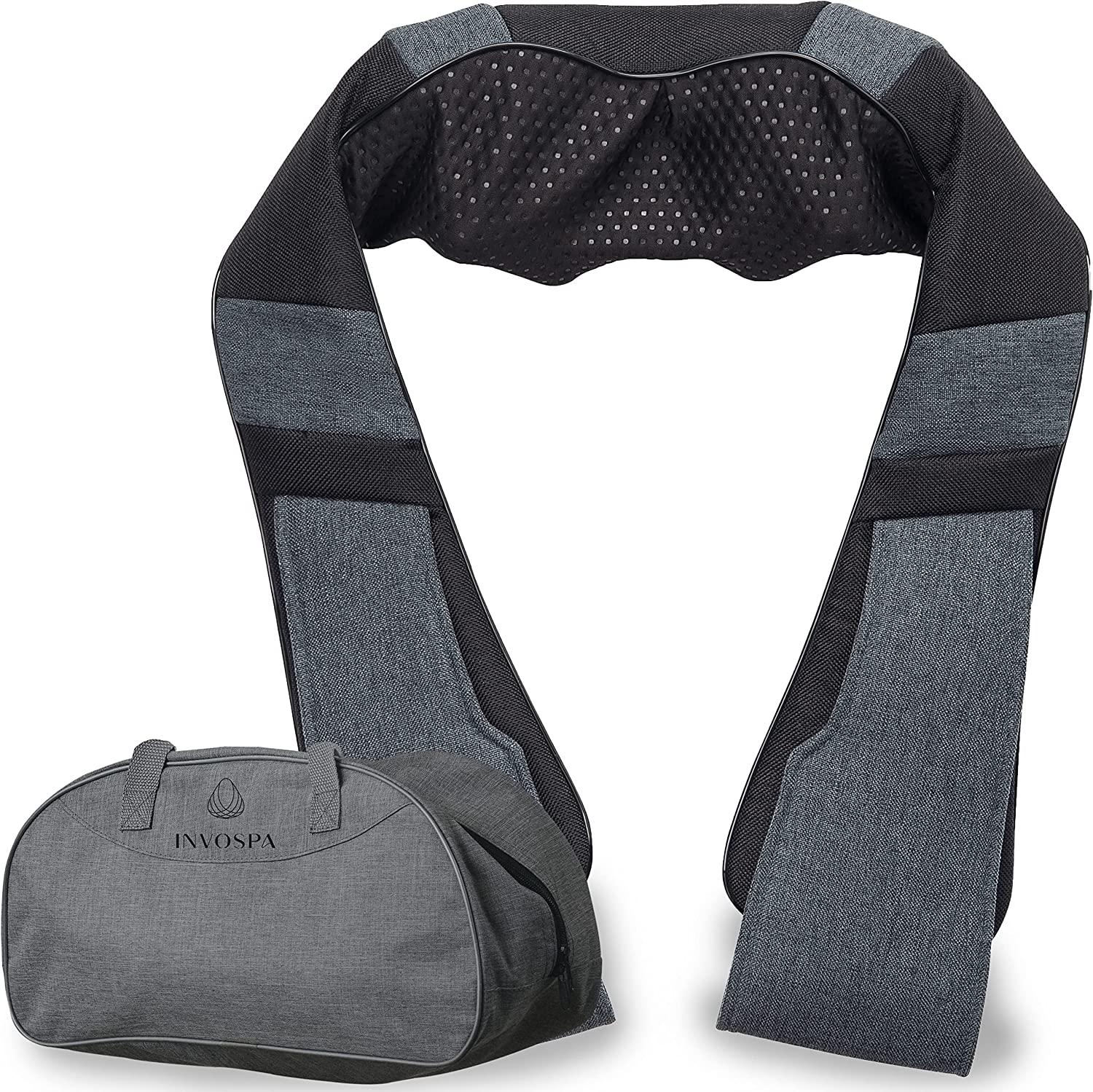 InvoSpa JC-779 Shiatsu Multipurpose Back Shoulder Neck Kneading Massager,  Grey