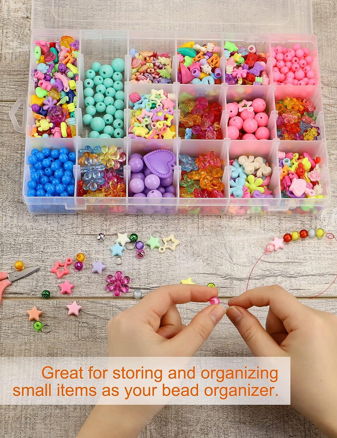  Large Clear Organizer Box,18 Grids Tackle Box Organizer with  Removable Dividers for Fishing Hook,Bead Organizer Box,Plastic Storage  Containers for Small Parts,Crafts : Arts, Crafts & Sewing