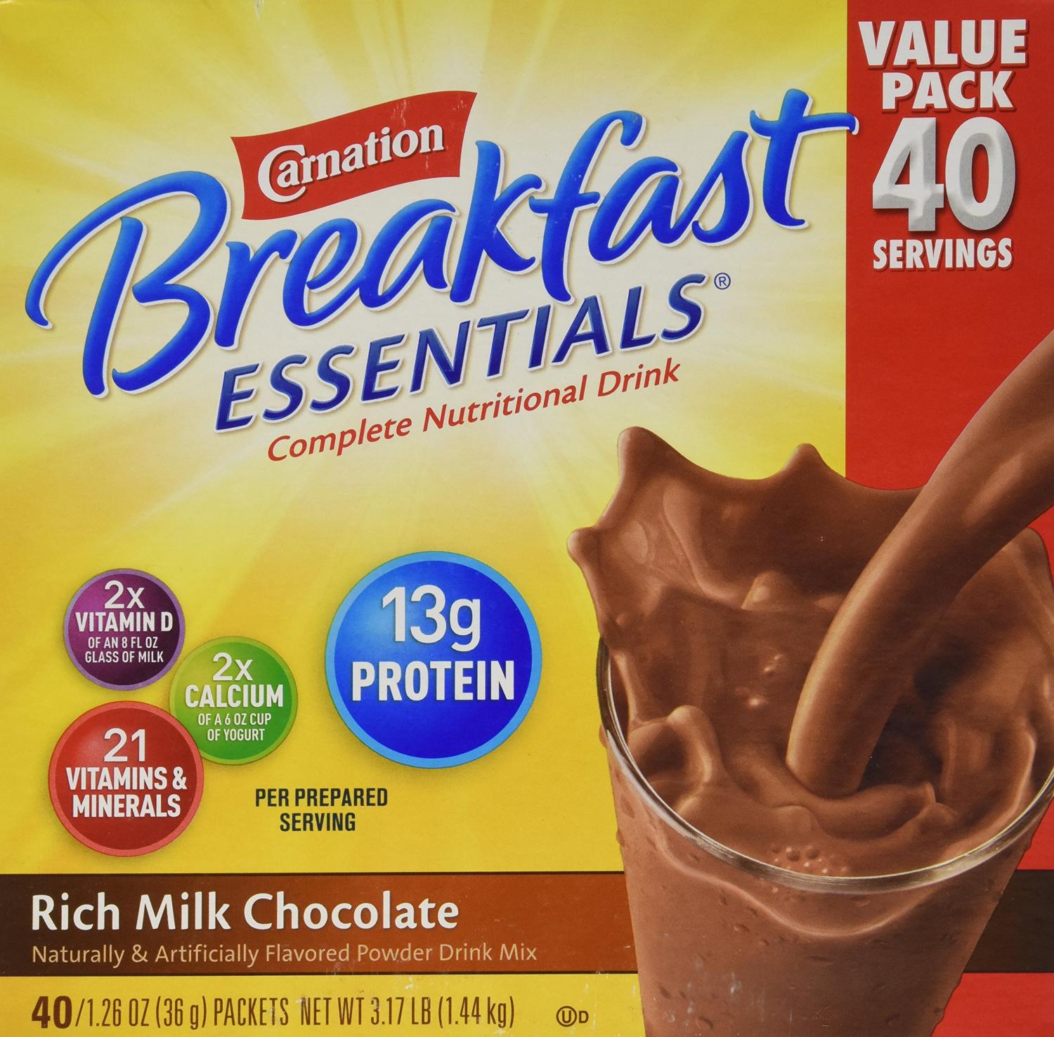 Carnation Breakfast Essentials 401.26oz Packets Rich Milk Chocolate