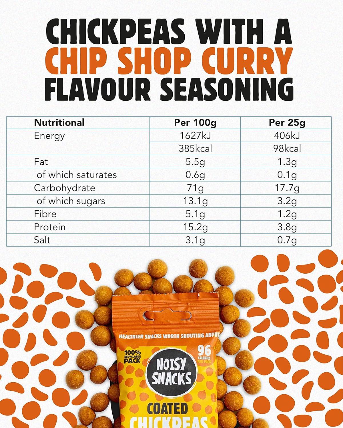 Healthy Snacks Chip Shop Curry Chickpeas by Noisy Snacks Vegan