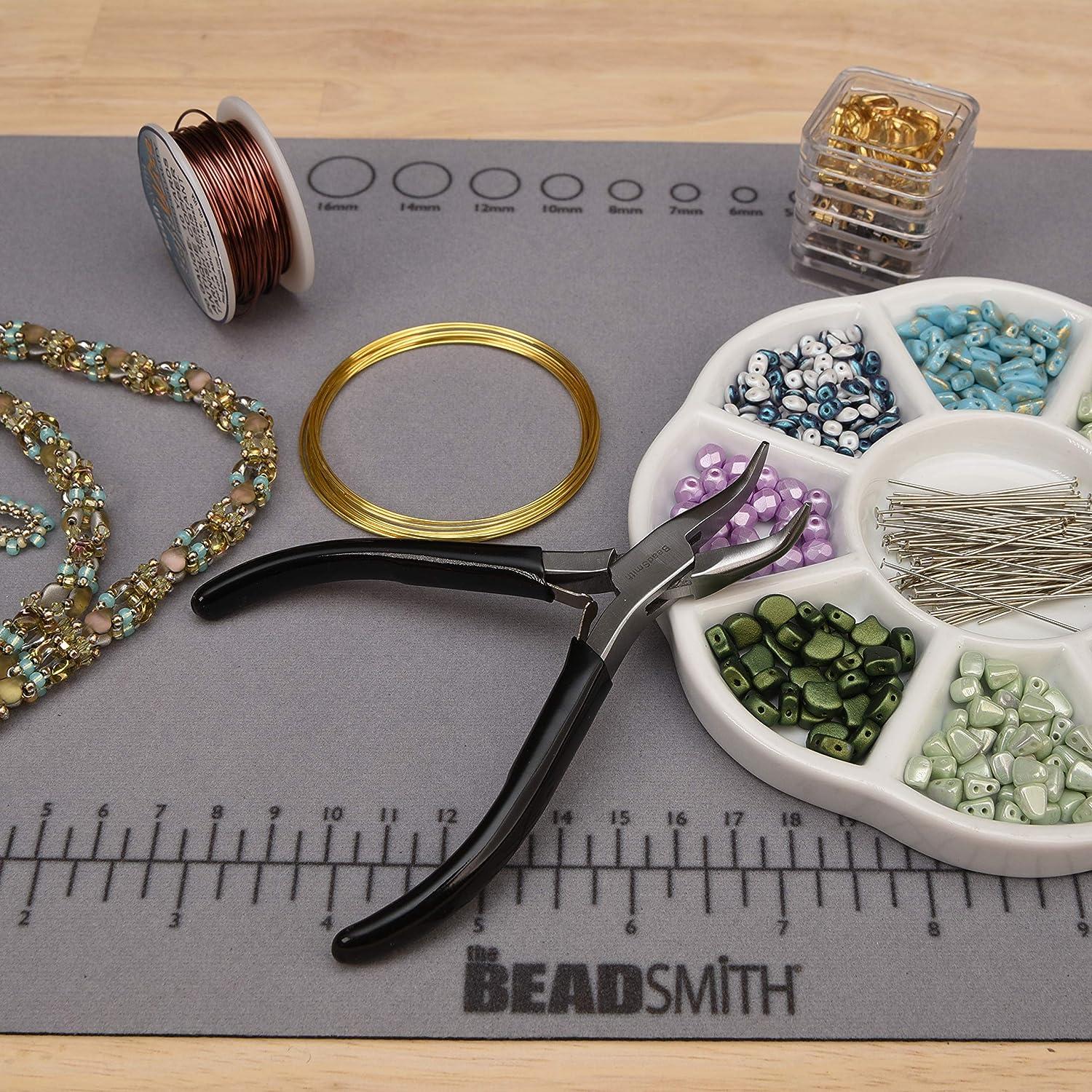 Beadsmith Bent Chain Nose Pliers 4.5 with Extra Fine Tips and PVC