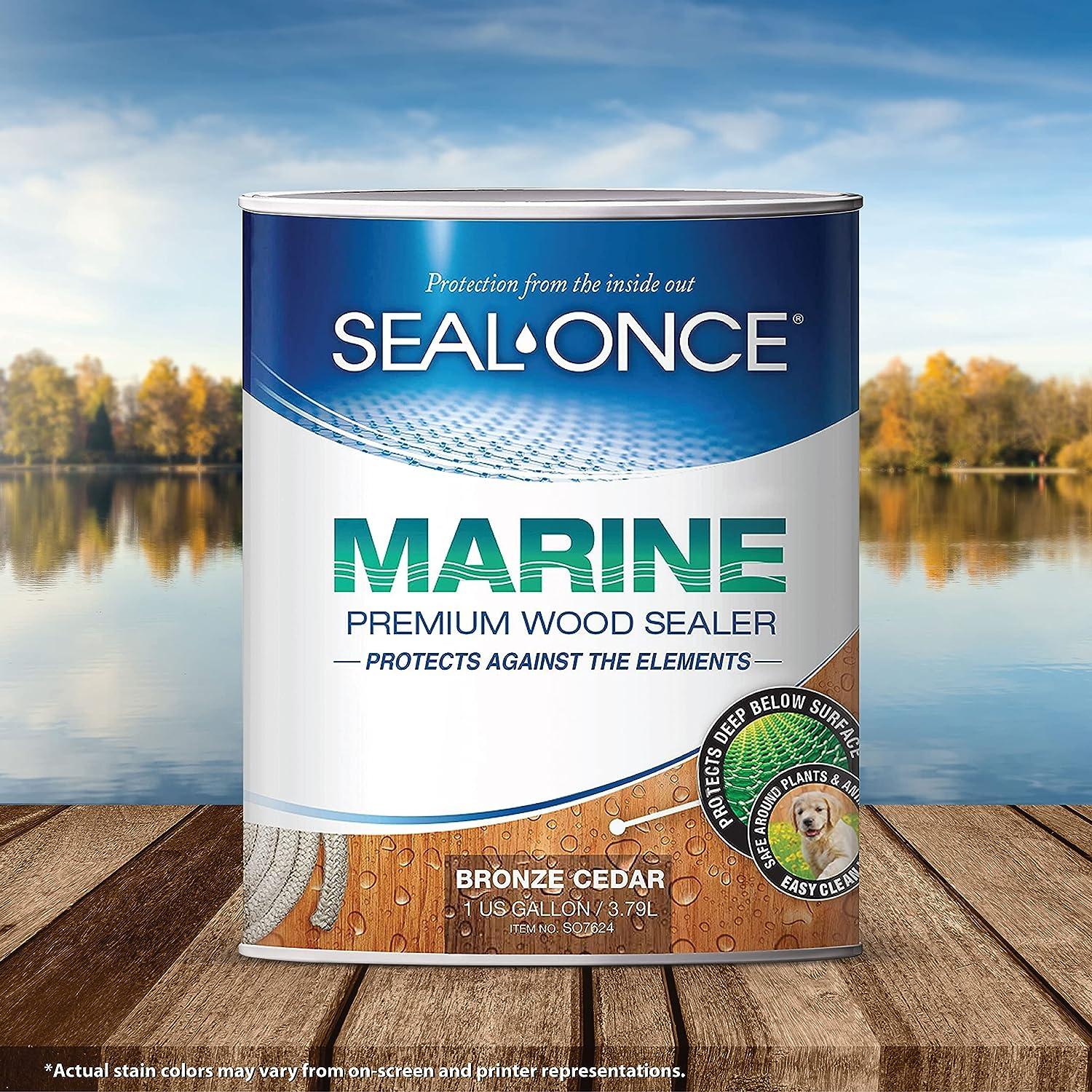 Seal Once Marine Premium Wood Sealer BRONZE CEDAR 5 gal-SEA