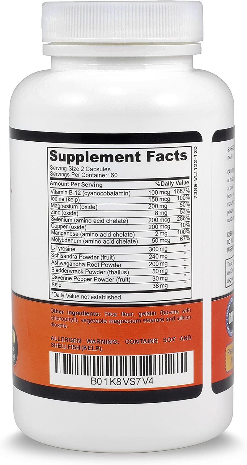Thyroid Support for Women Zinc, Selenium, Iodine, Ashwagandha & Kelp