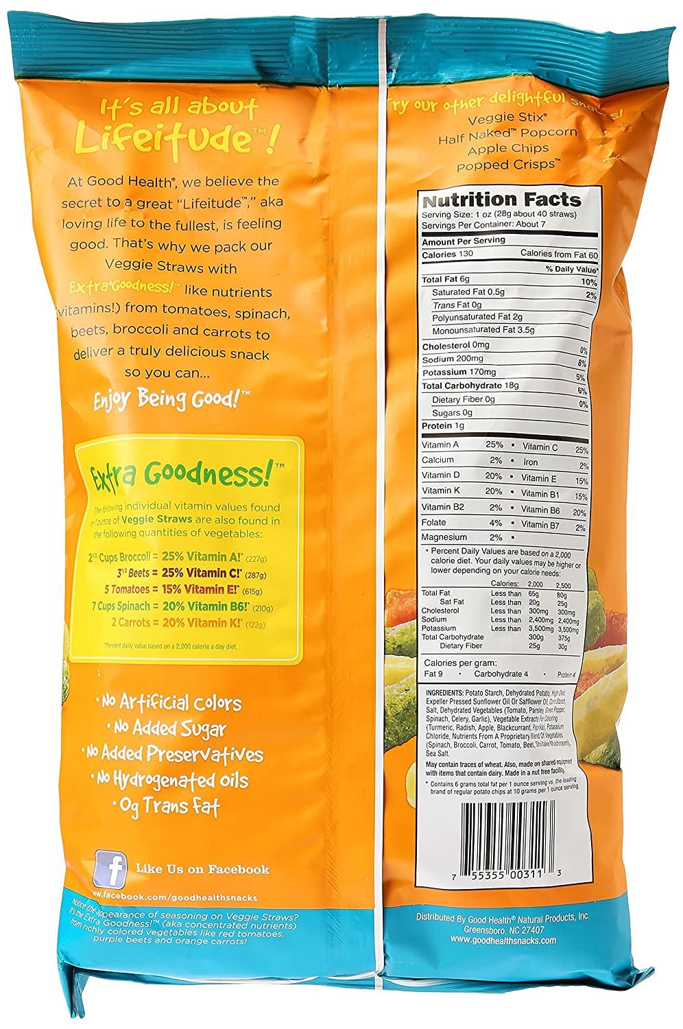 Good Health Veggie Straws 6.75 Oz - Healthy Snack Alternative