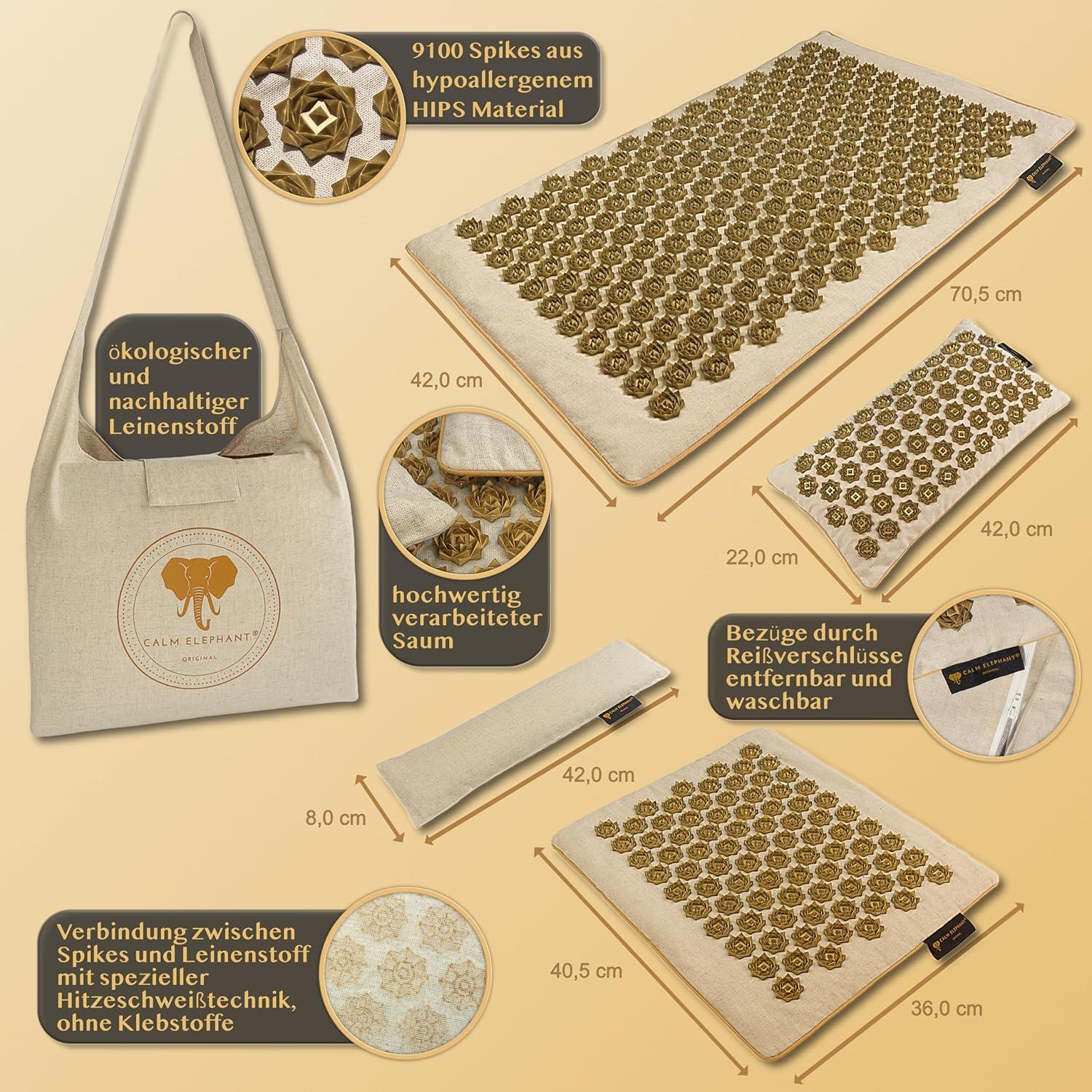 CALM ELEPHANT ORIGINAL® Akupressurmatte Mit Kissen XXL Set GENUINE 5-teilig, Massagematte Rücken - View #9