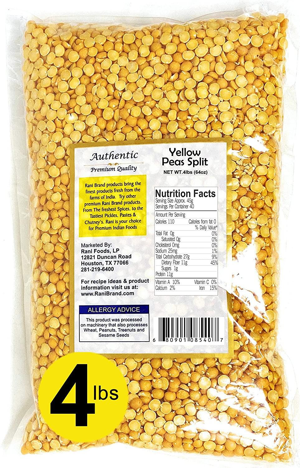Rani Yellow Peas Split, Dried (Vatana, Matar) 64oz (4lbs) 1.81kg Bulk
