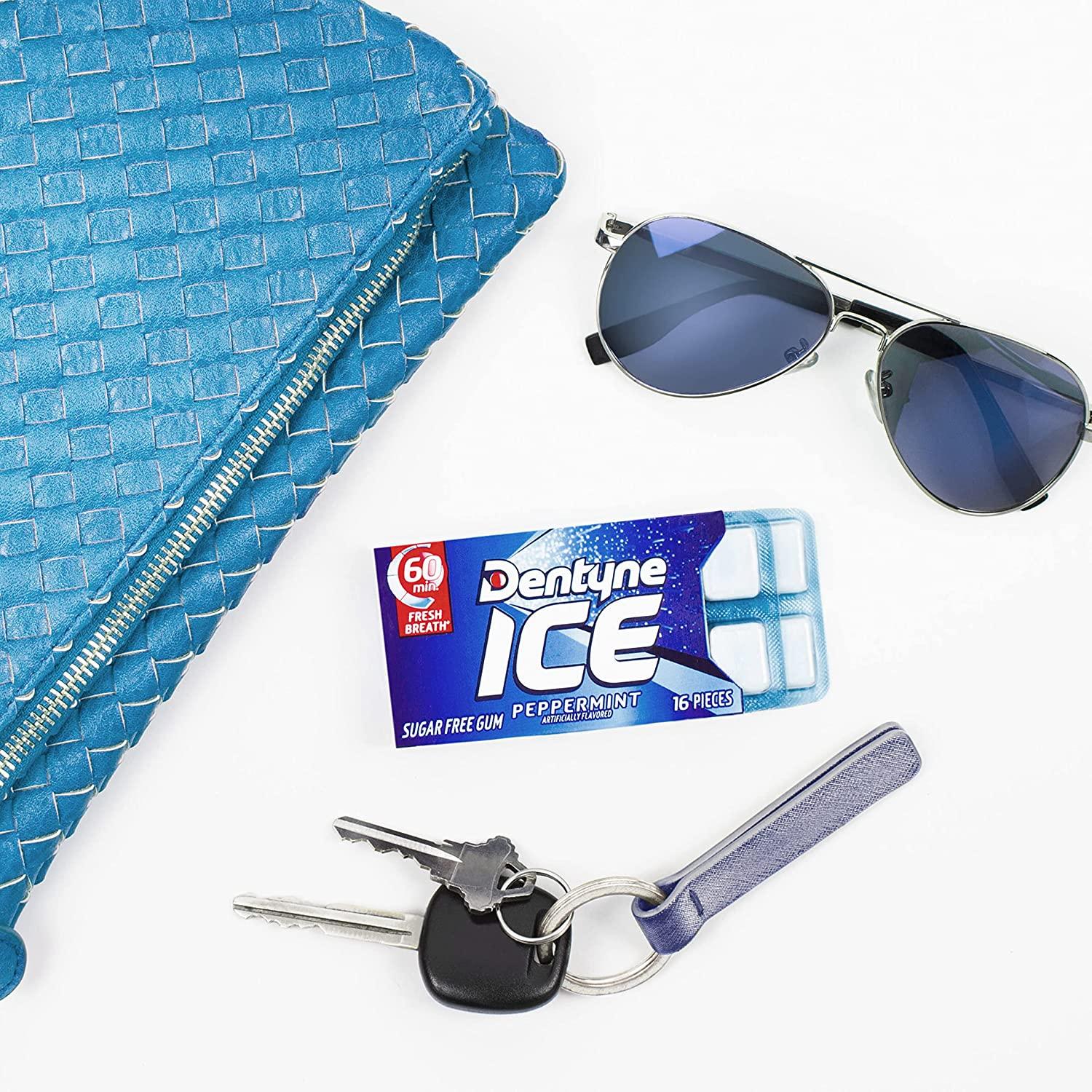 Dentyne Ice Peppermint Sugar Free Gum, 9 Packs of 16 Pieces (144 Total