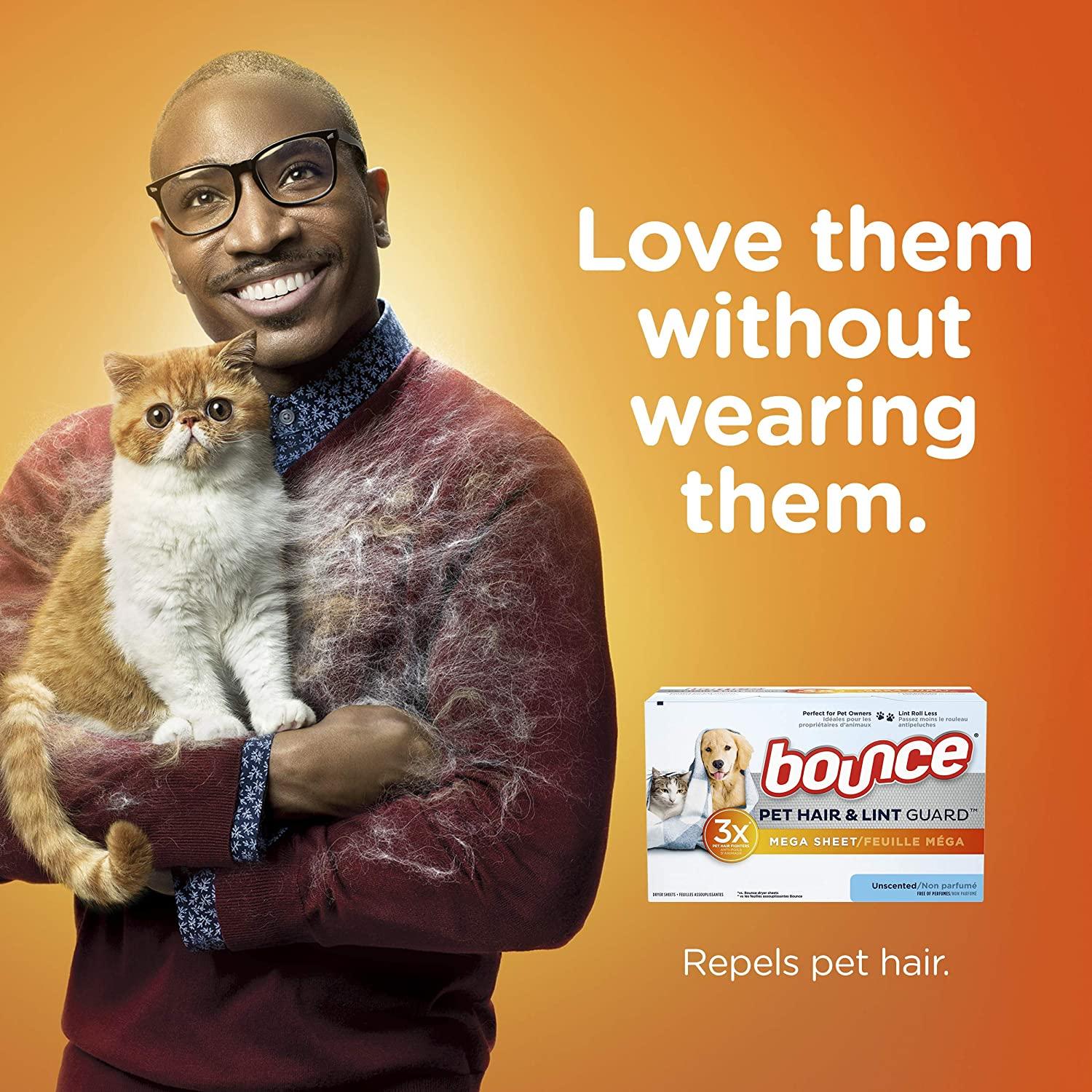 Bounce Pet Hair and Lint Guard Mega Sheet 3X Pet Hair Fighters 120 Sheets