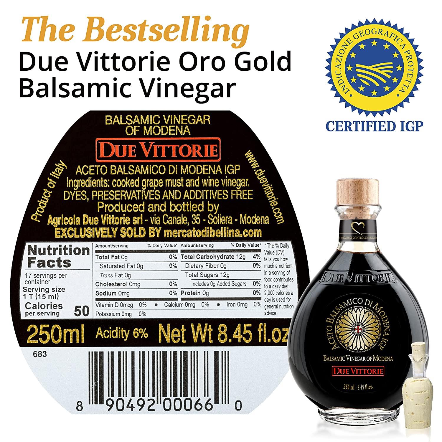Due Vittorie Oro Gold, Barrel Aged Balsamic Vinegar of Modena IGP With